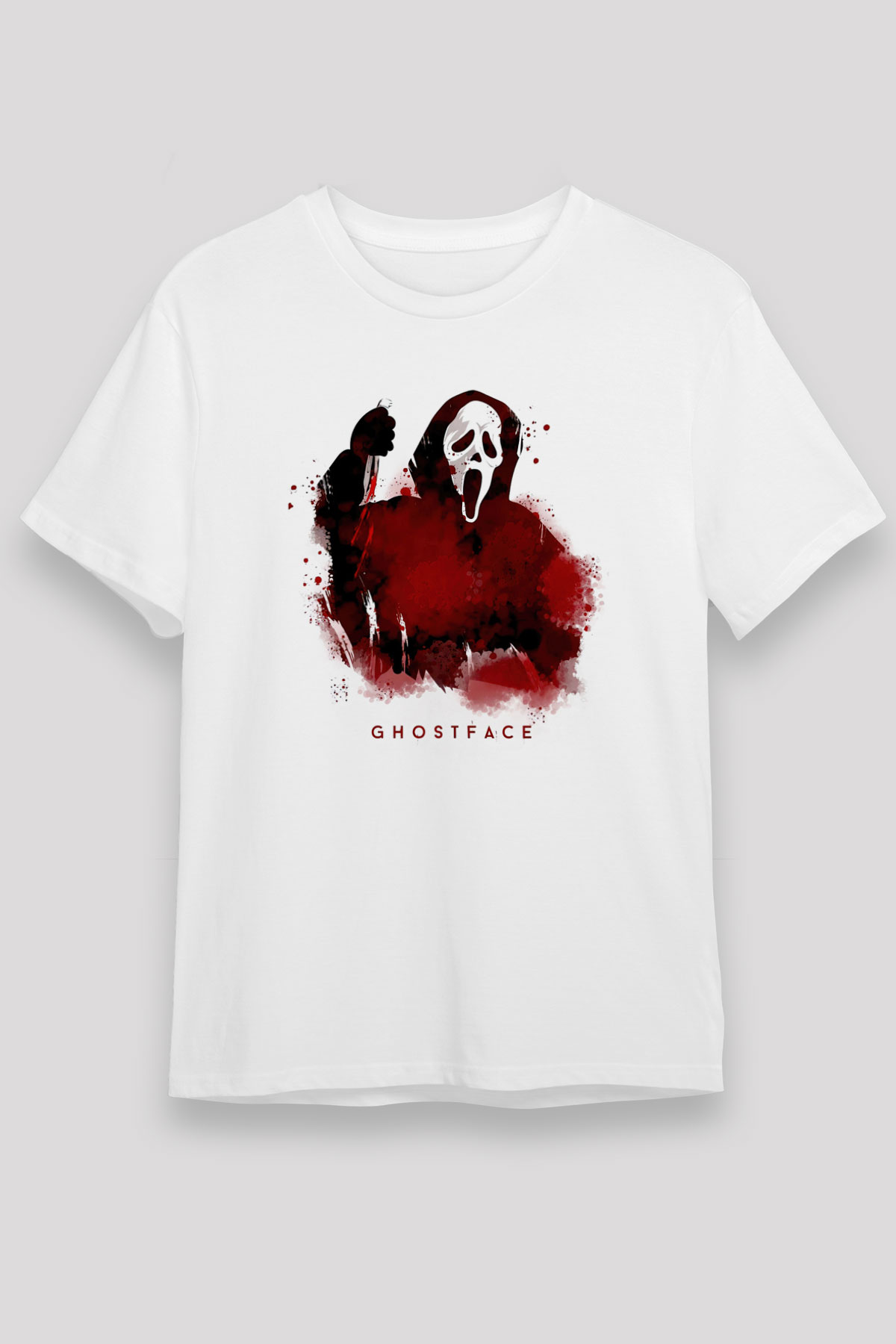 Scream Baskılı Unisex Beyaz Tişört