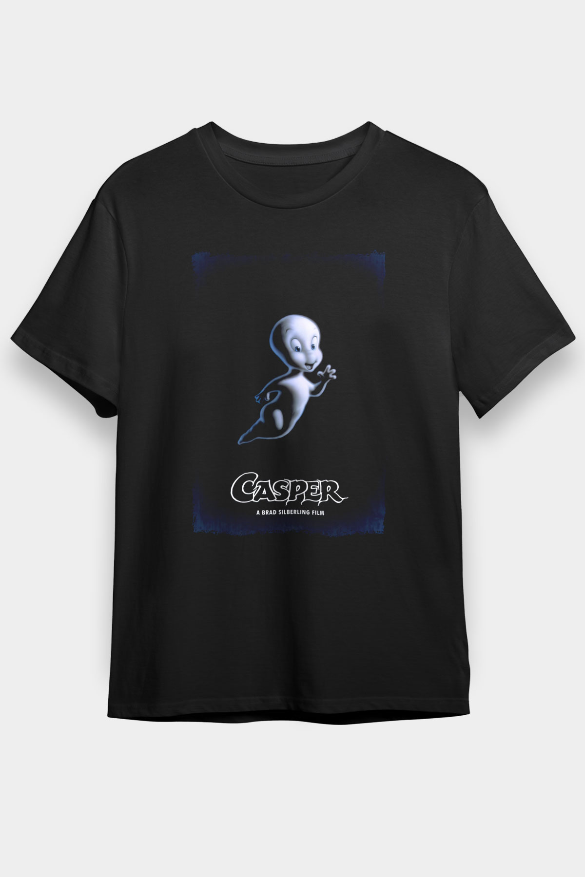 Casper Baskılı Unisex Siyah Tişört