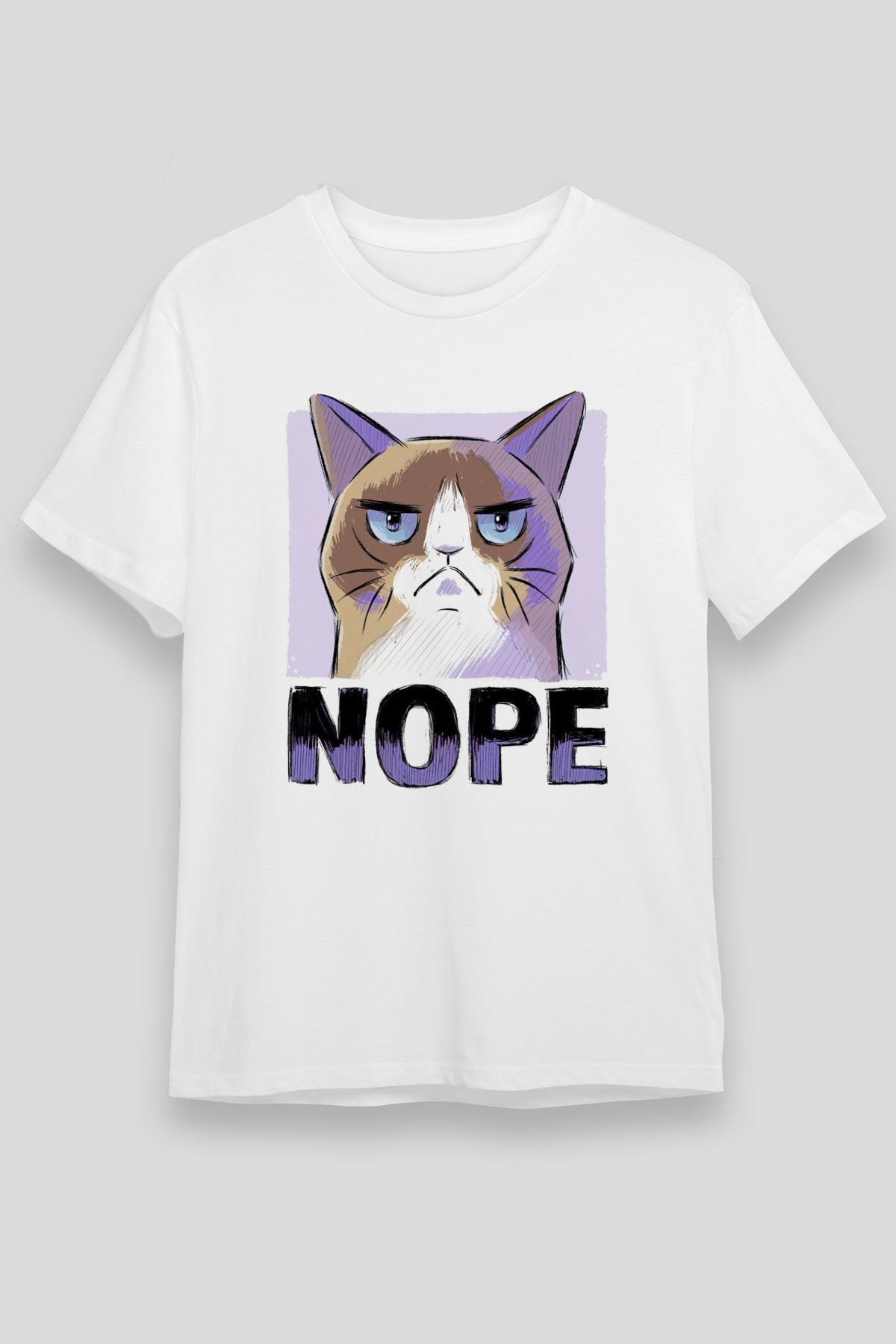 Nope Baskılı Unisex Beyaz Tişört