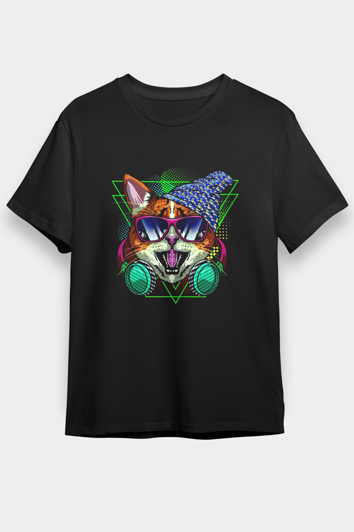 DJ Baskılı Unisex Siyah Tişört