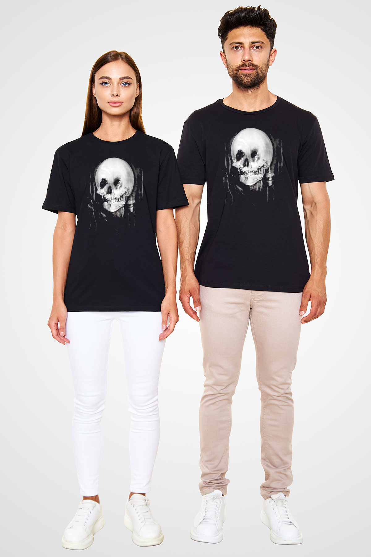 Kurukafa Ayna Baskılı Unisex Beyaz Tshirt