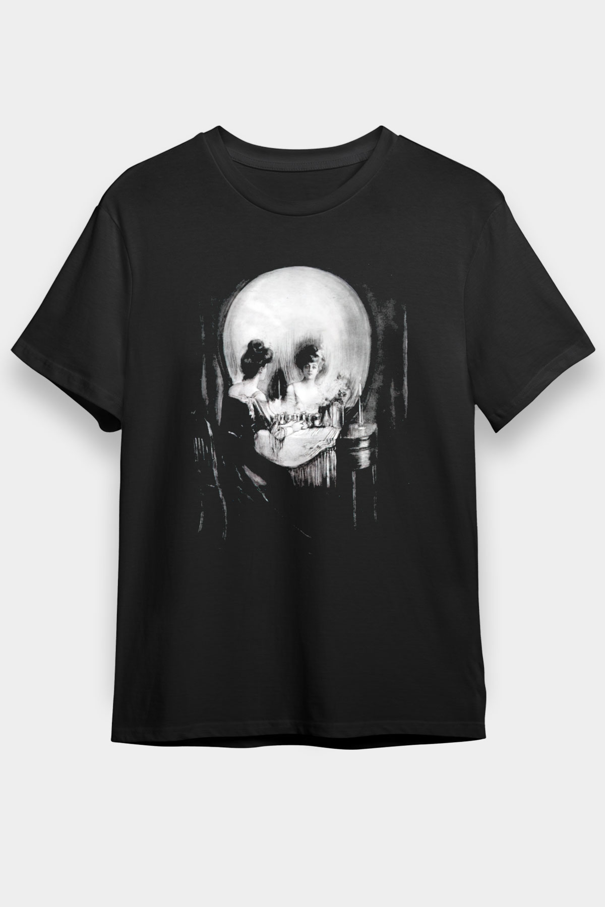 Kurukafa Ayna Baskılı Unisex Beyaz Tshirt