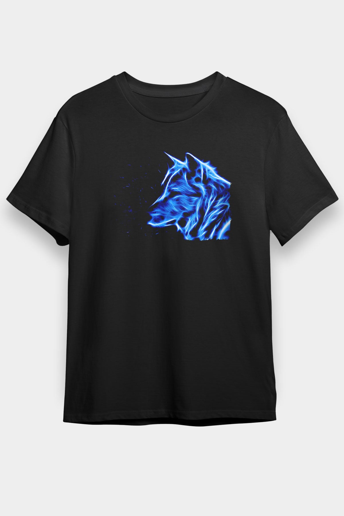 Hayalet Kurt Baskılı Unisex Siyah Tİşört