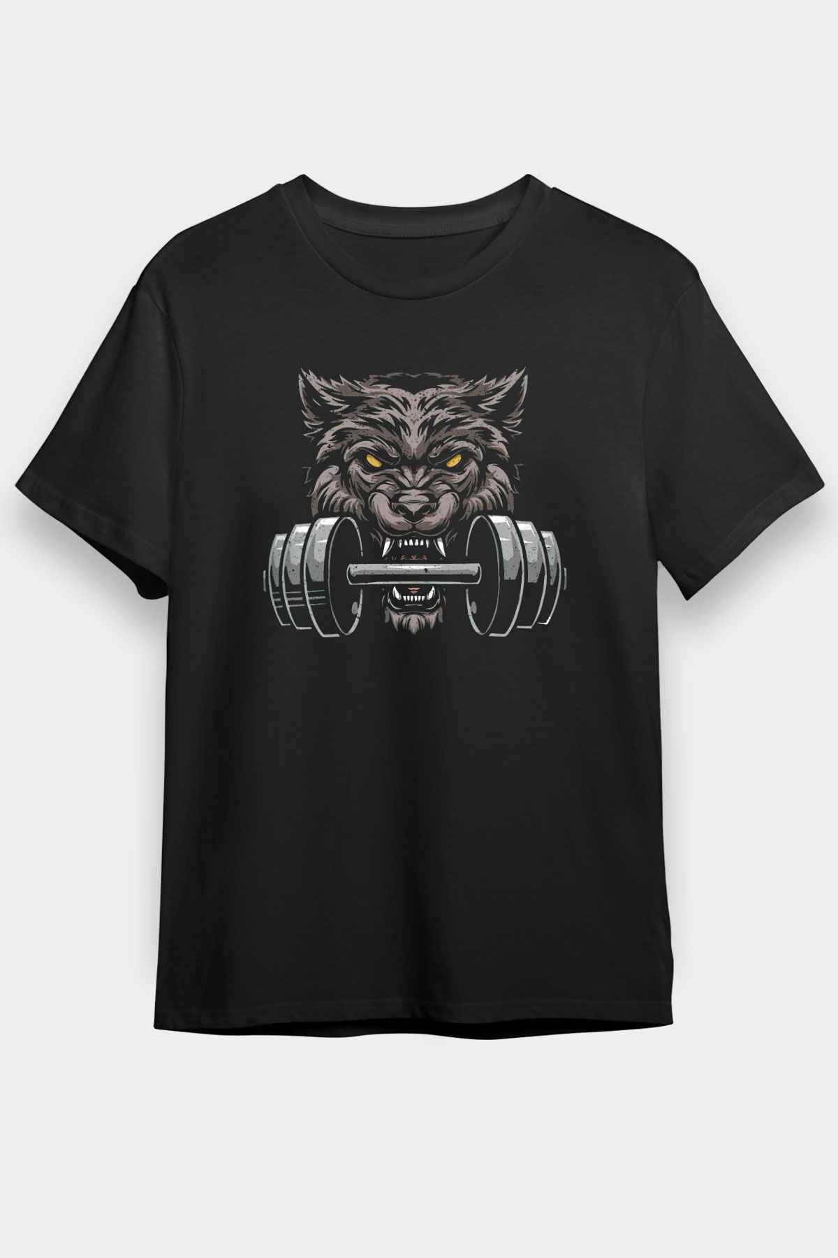 Bodybuilding Kurt Baskılı Unisex Siyah Tişört