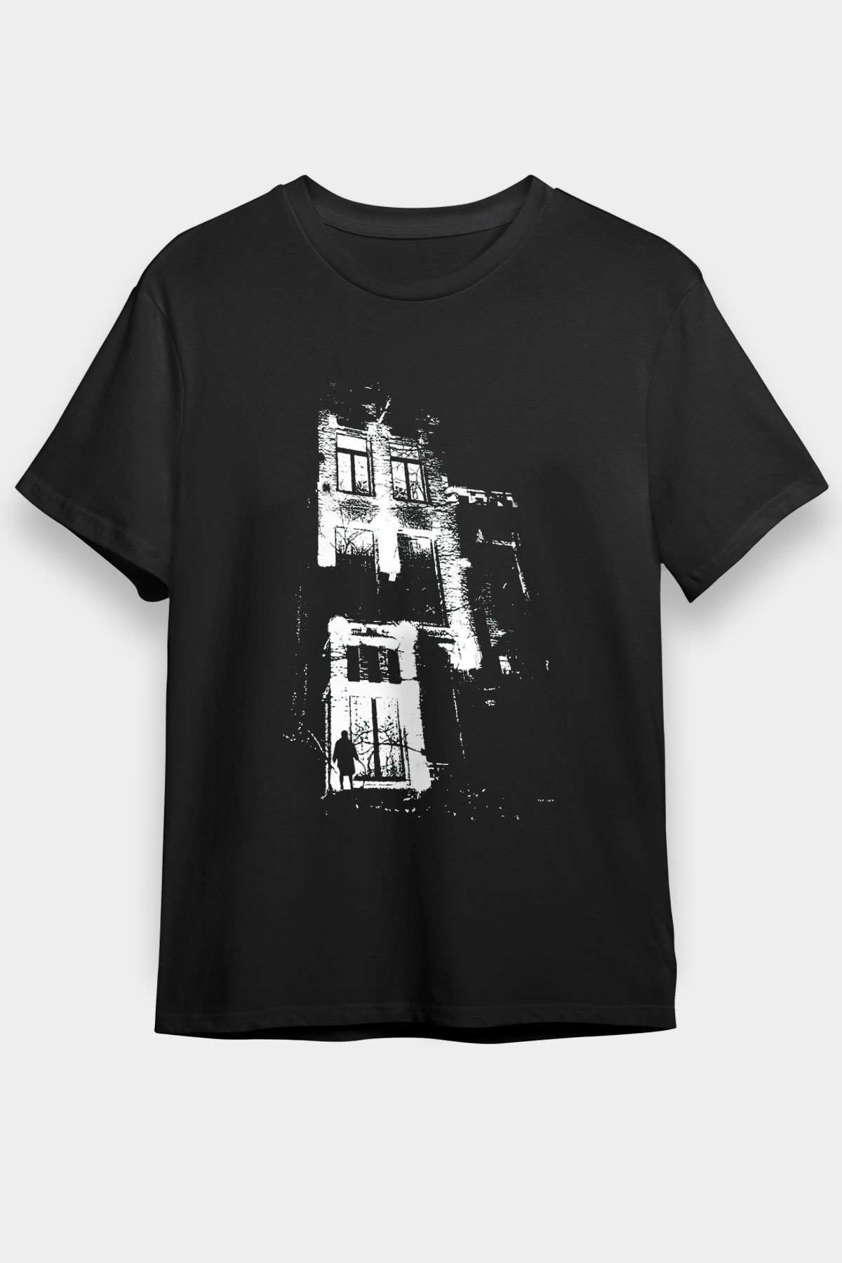 Creatif Tasarım Temalı Baskılı Unisex Siyah Tişört