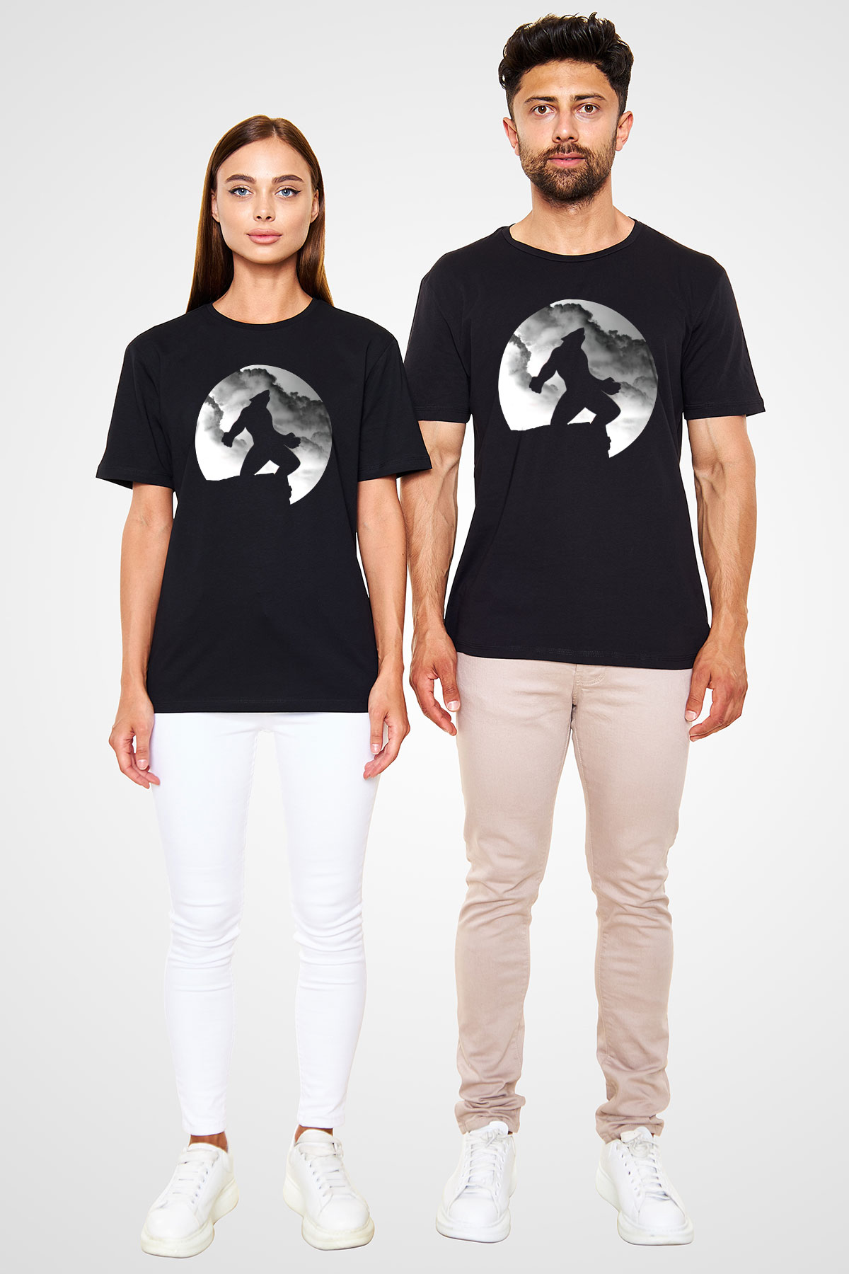 Kurt Adam Baskılı Unisex Siyah Tişört