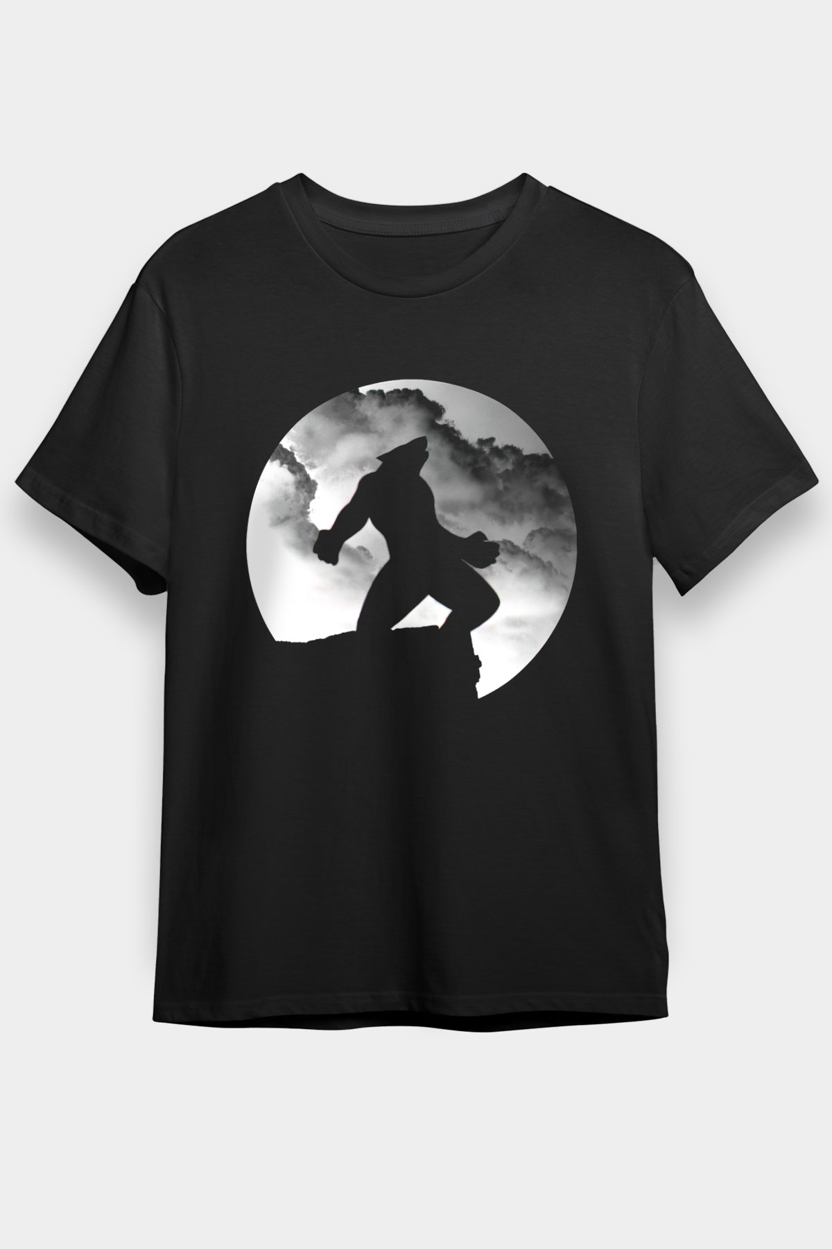 Kurt Adam Baskılı Unisex Siyah Tişört