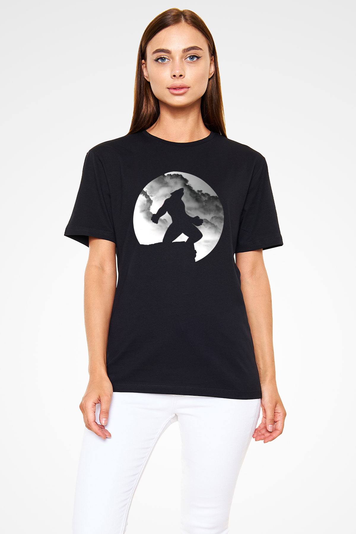 Kurt Adam Baskılı Unisex Siyah Tişört