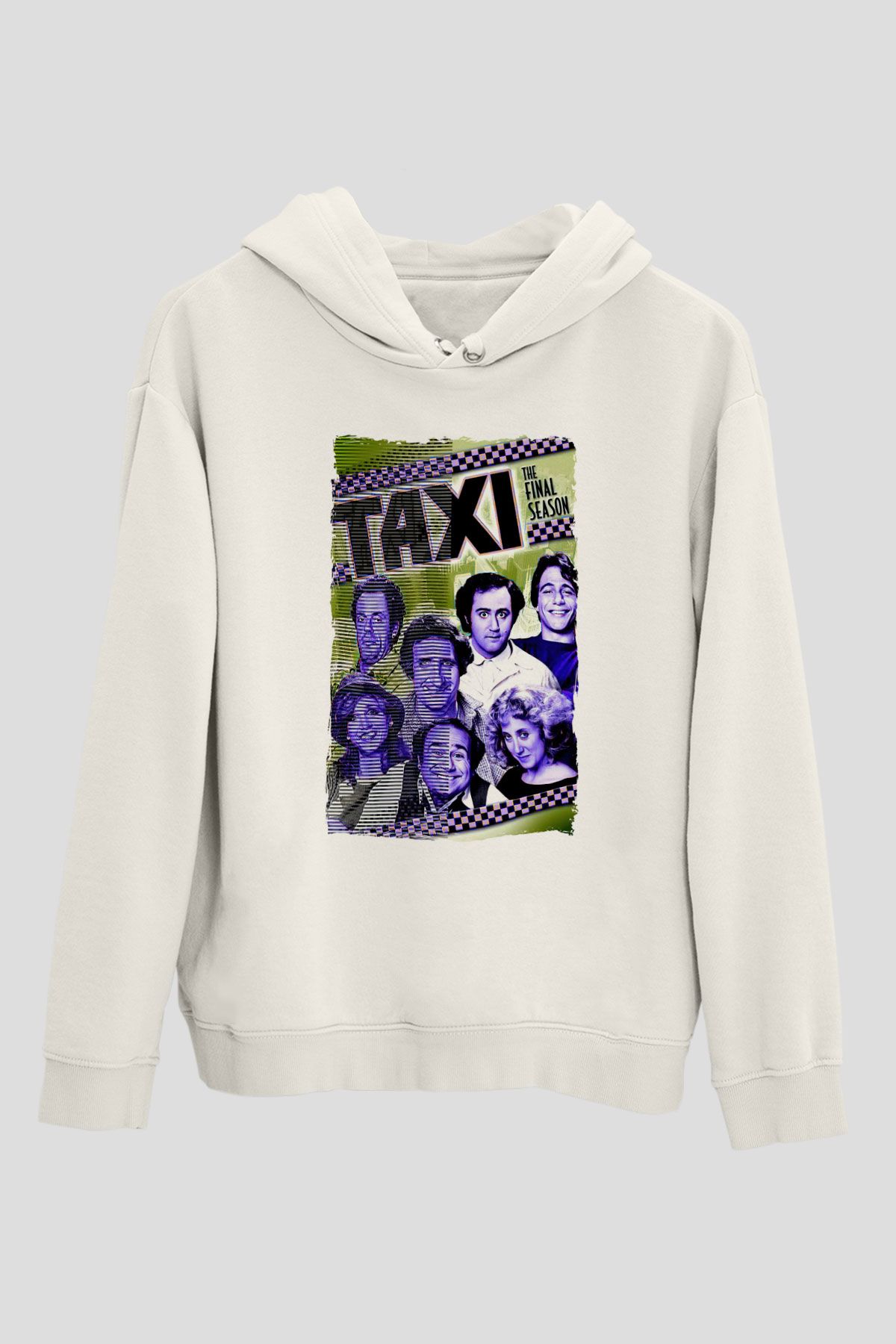 Taxi Beyaz Unisex Hoodie