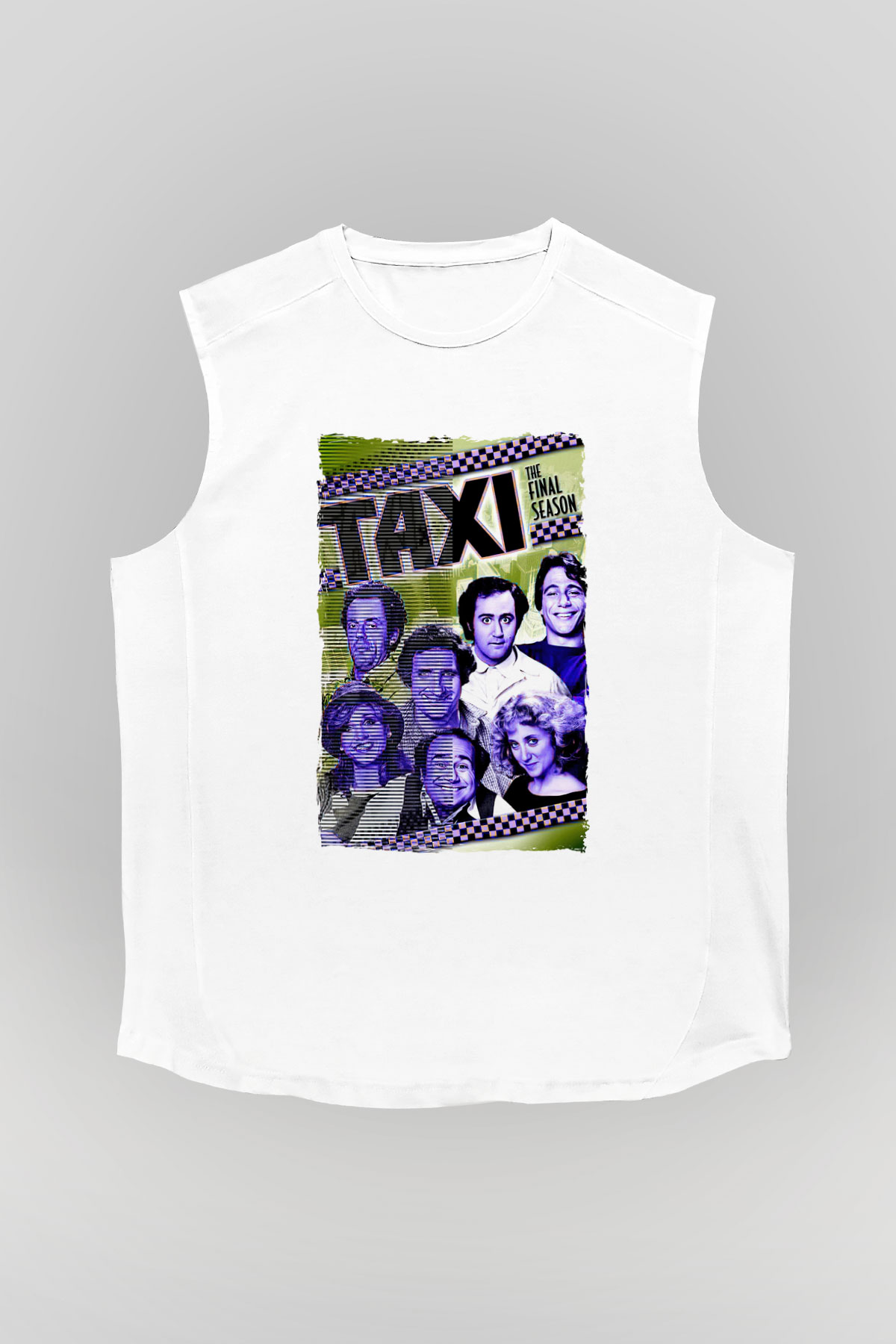 Taxi Beyaz Unisex  Kolsuz Tişört