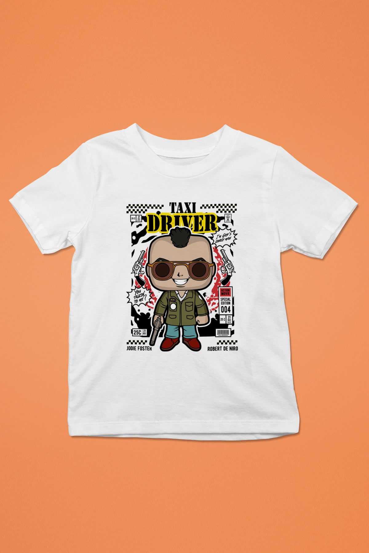 Taxi Driver Baskılı Unisex Beyaz Çocuk Tişört