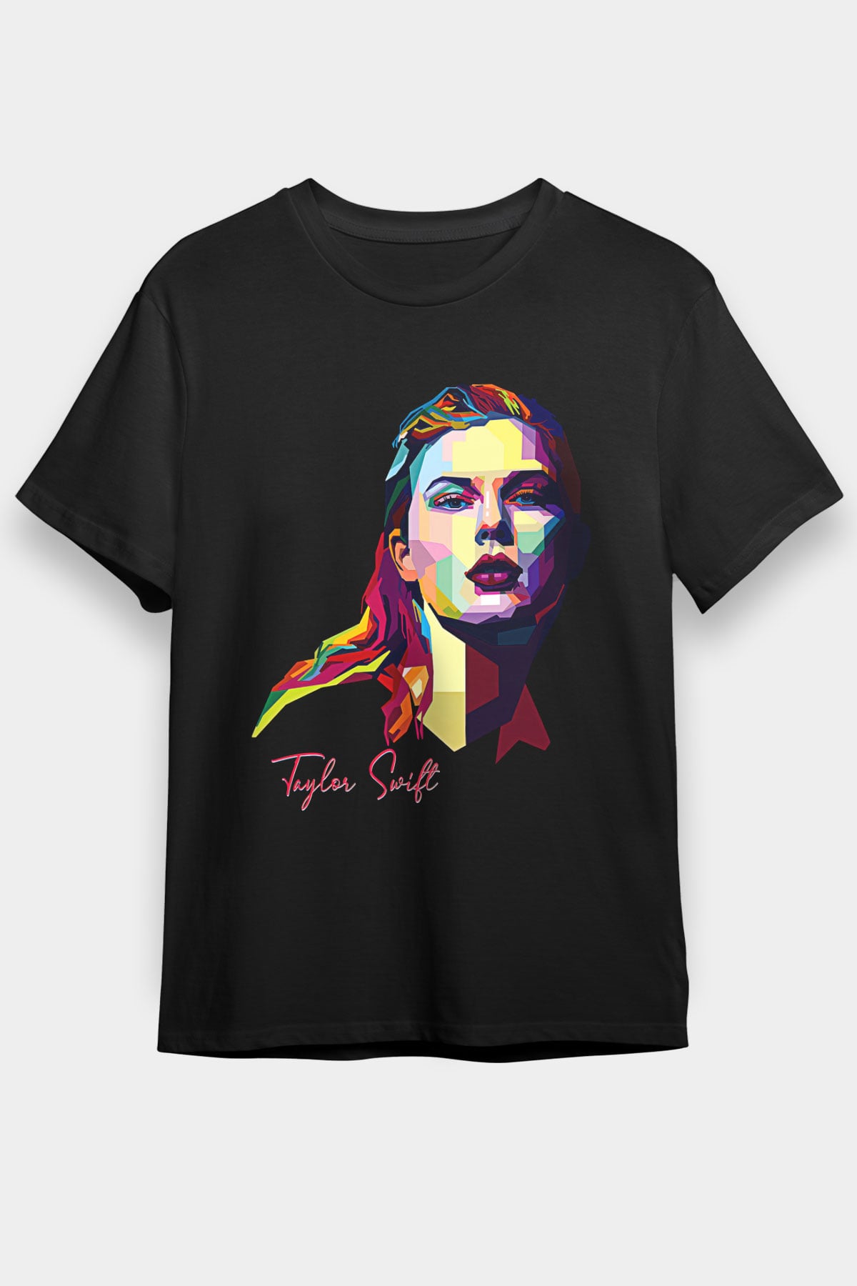 Taylor Swift Baskılı Baskılı Unisex Siyah Tişört - Tshirt