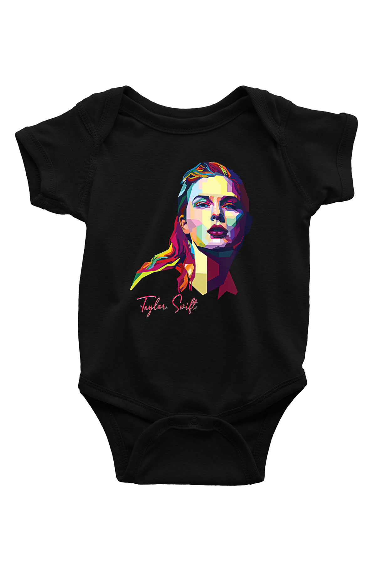 Taylor Swift Baskılı Baskılı Unisex Siyah Bebek Body - Zıbın