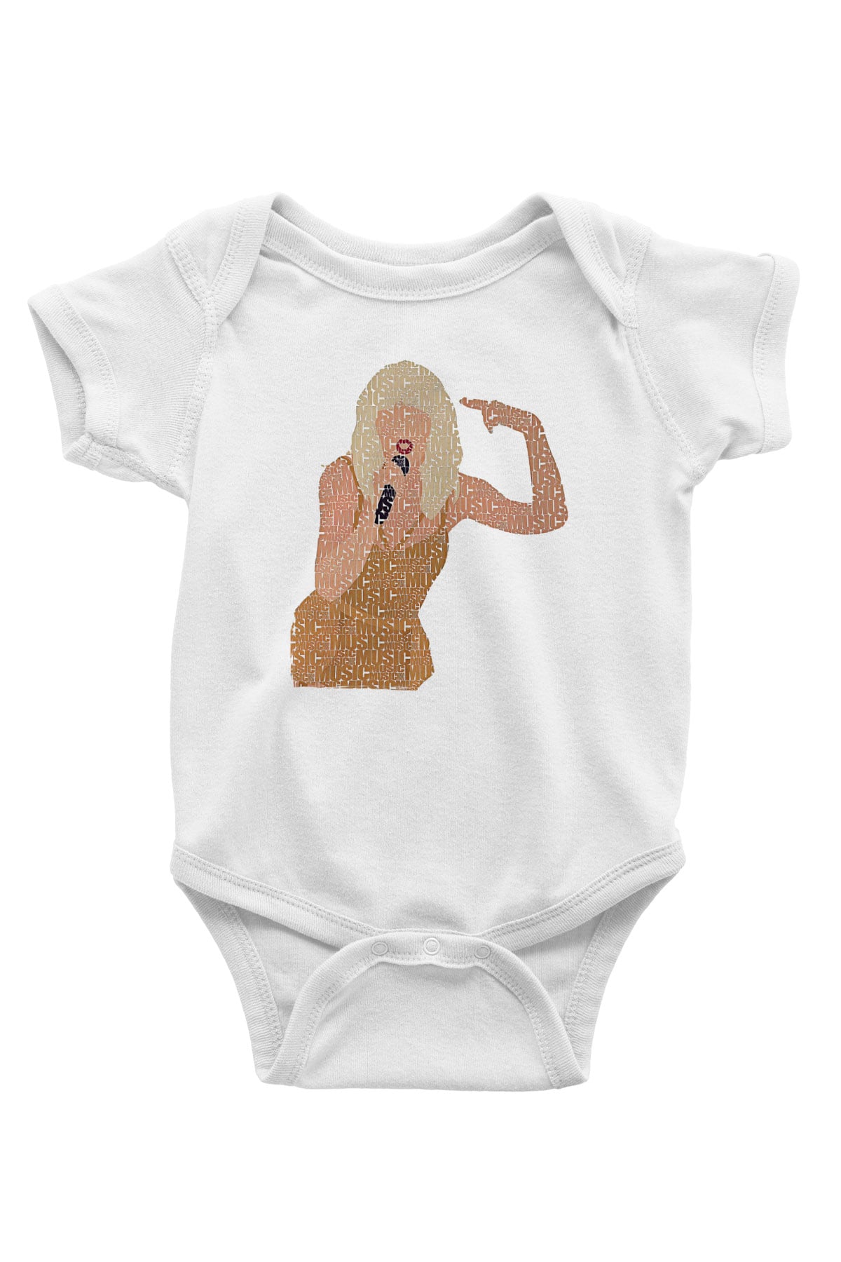 Taylor Swift Baskılı Beyaz Unisex Bebek Body - Zıbın