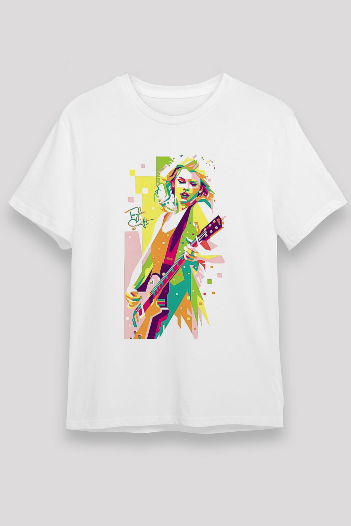 Taylor Swift Baskılı Unisex Beyaz Tişört - Tshirt