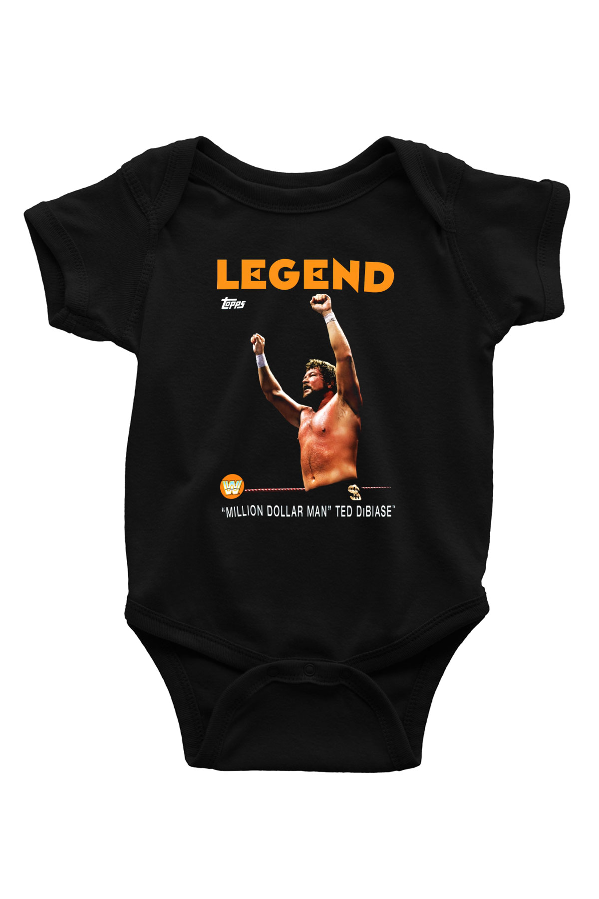 Ted DiBiase Baskılı Siyah Bebek Body - Zıbın