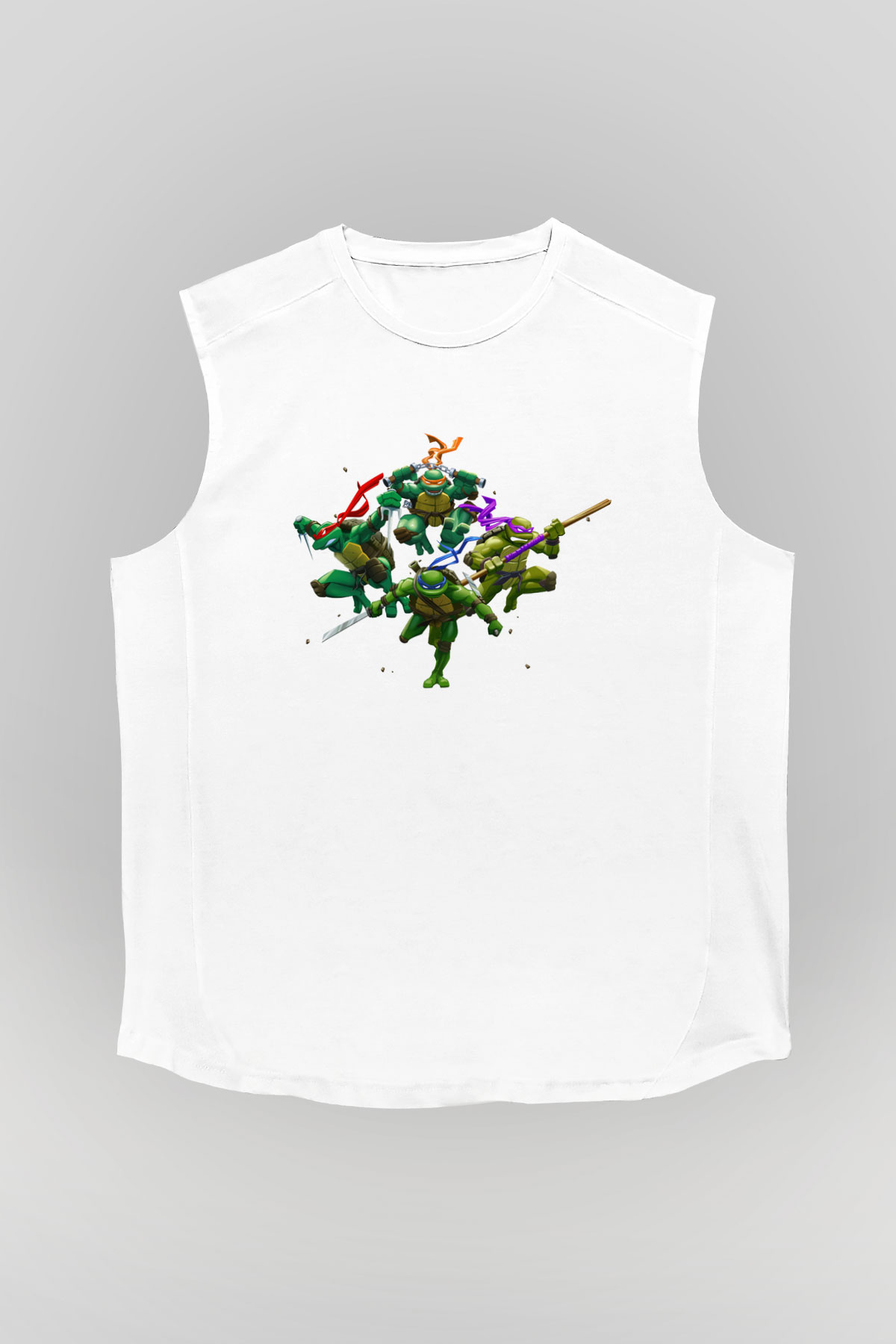 Teenage Mutant Ninja Turtles Ninja Kaplumbağalar Beyaz Unisex  Kolsuz Tişört