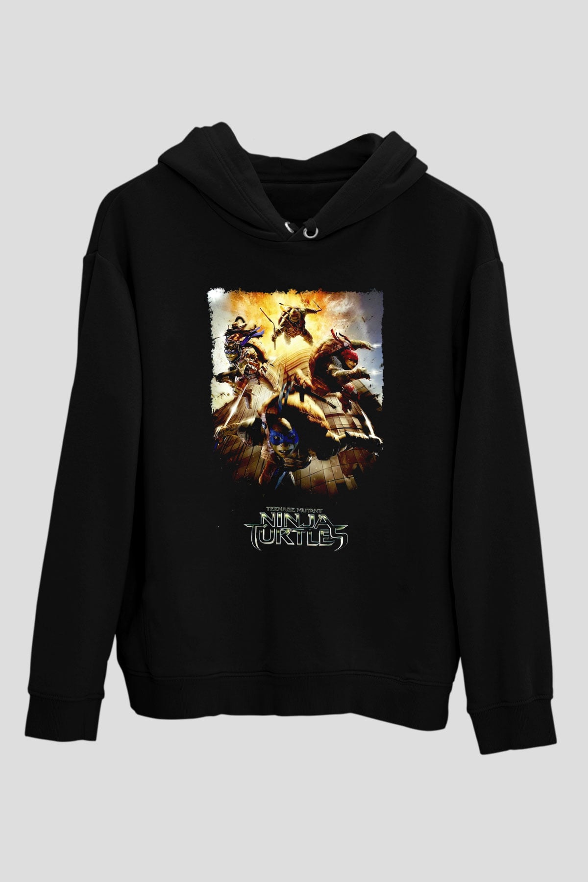 Teenage Mutant Ninja Turtles Ninja Kaplumbağalar Siyah Unisex Hoodie