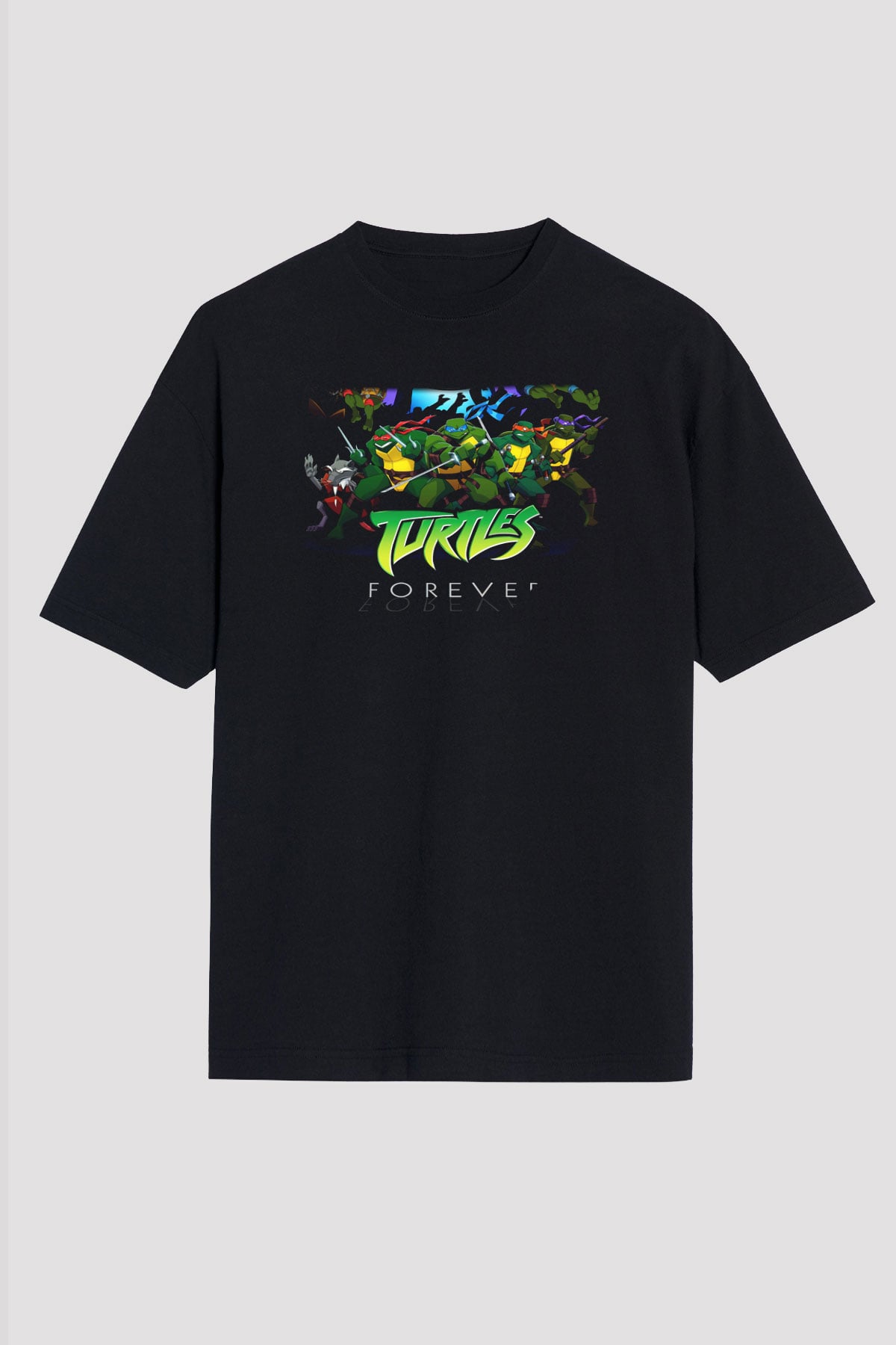 Teenage Mutant Ninja Turtles Ninja Kaplumbağalar Siyah Unisex Oversize Tişört