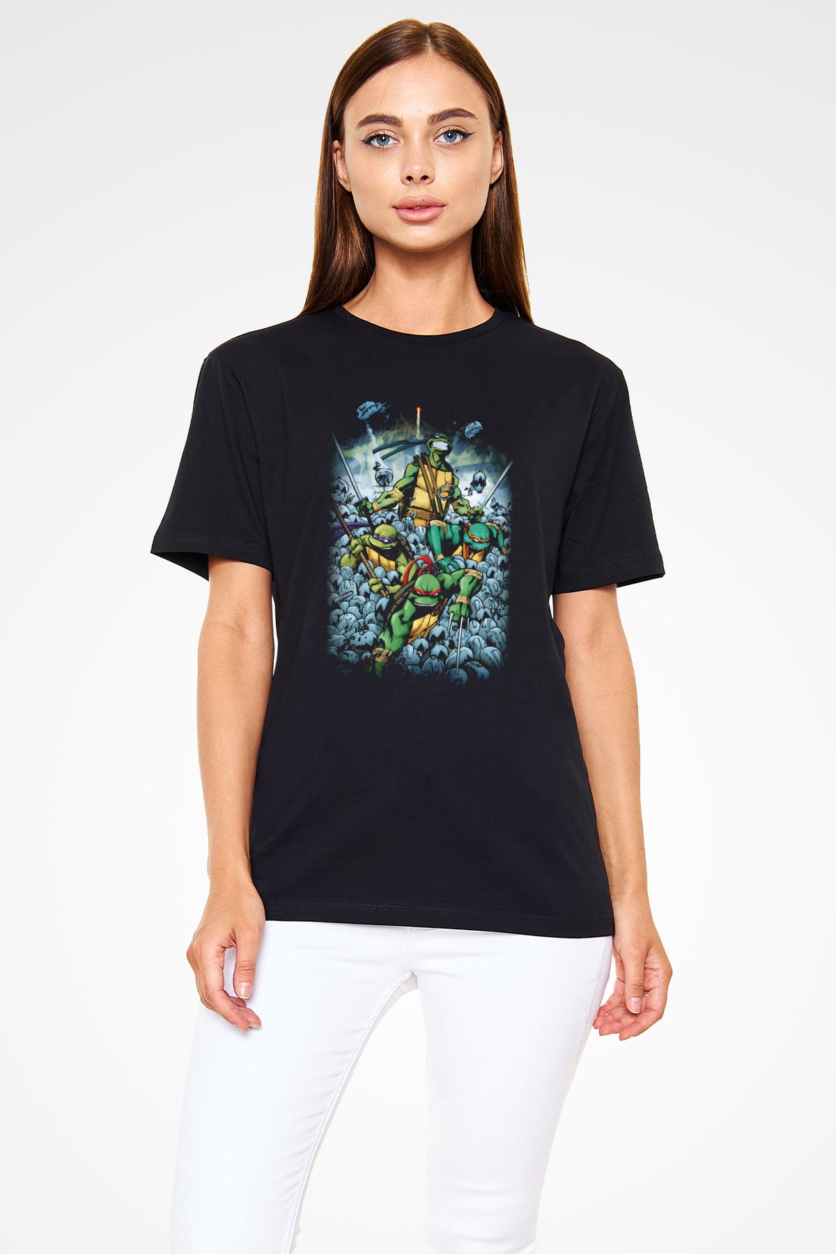 Teenage Mutant Ninja Turtles Ninja Kaplumbağalar Siyah Unisex Tişört