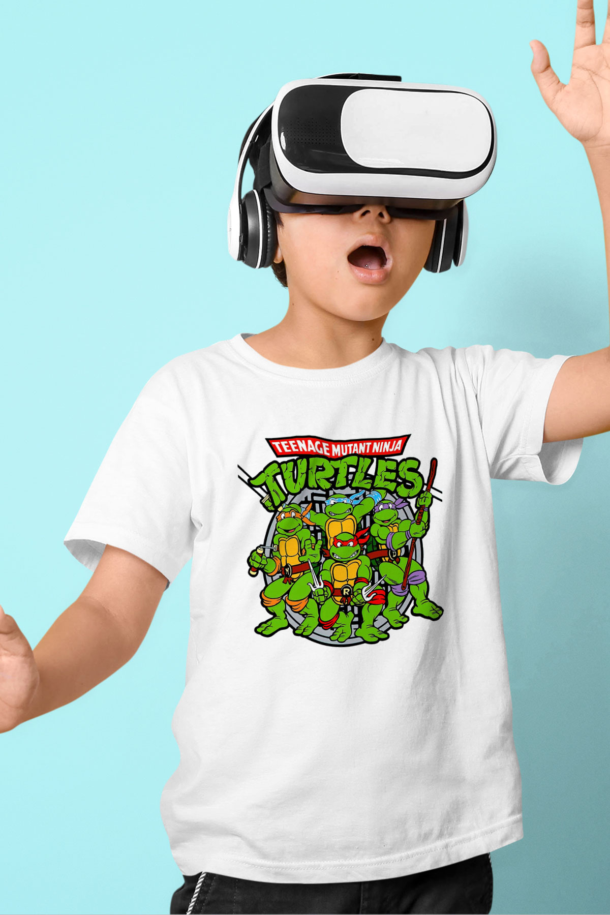 Teenage Mutant Ninja Turtles Ninja Kaplumbağalar Beyaz Unisex  Çocuk Tişört