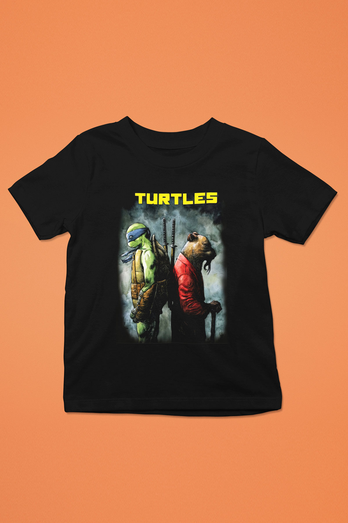 Teenage Mutant Ninja Turtles Ninja Kaplumbağalar Baskılı Siyah Unisex Çocuk Tişört