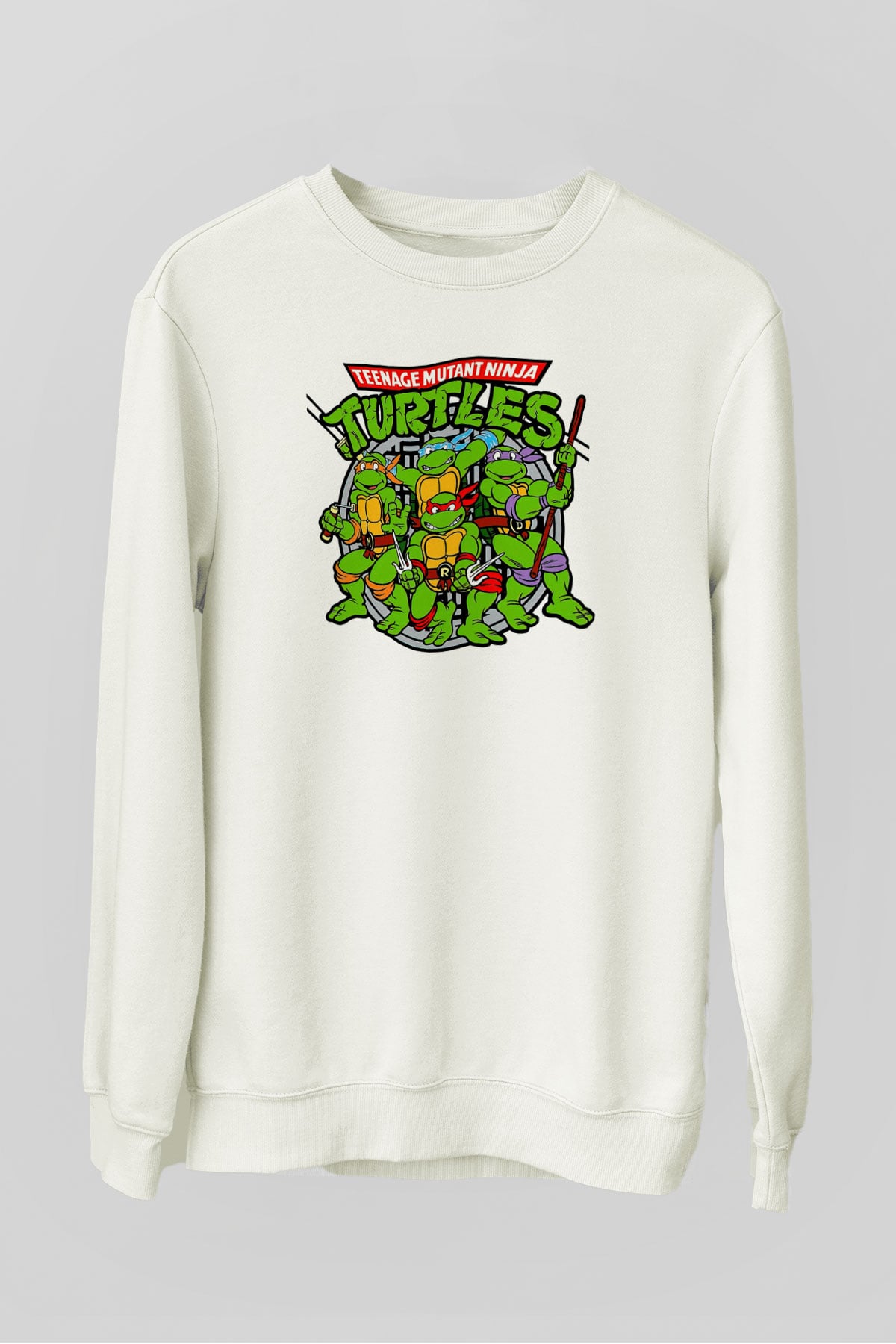Teenage Mutant Ninja Turtles Ninja Kaplumbağalar Beyaz Unisex  Sweatshirt