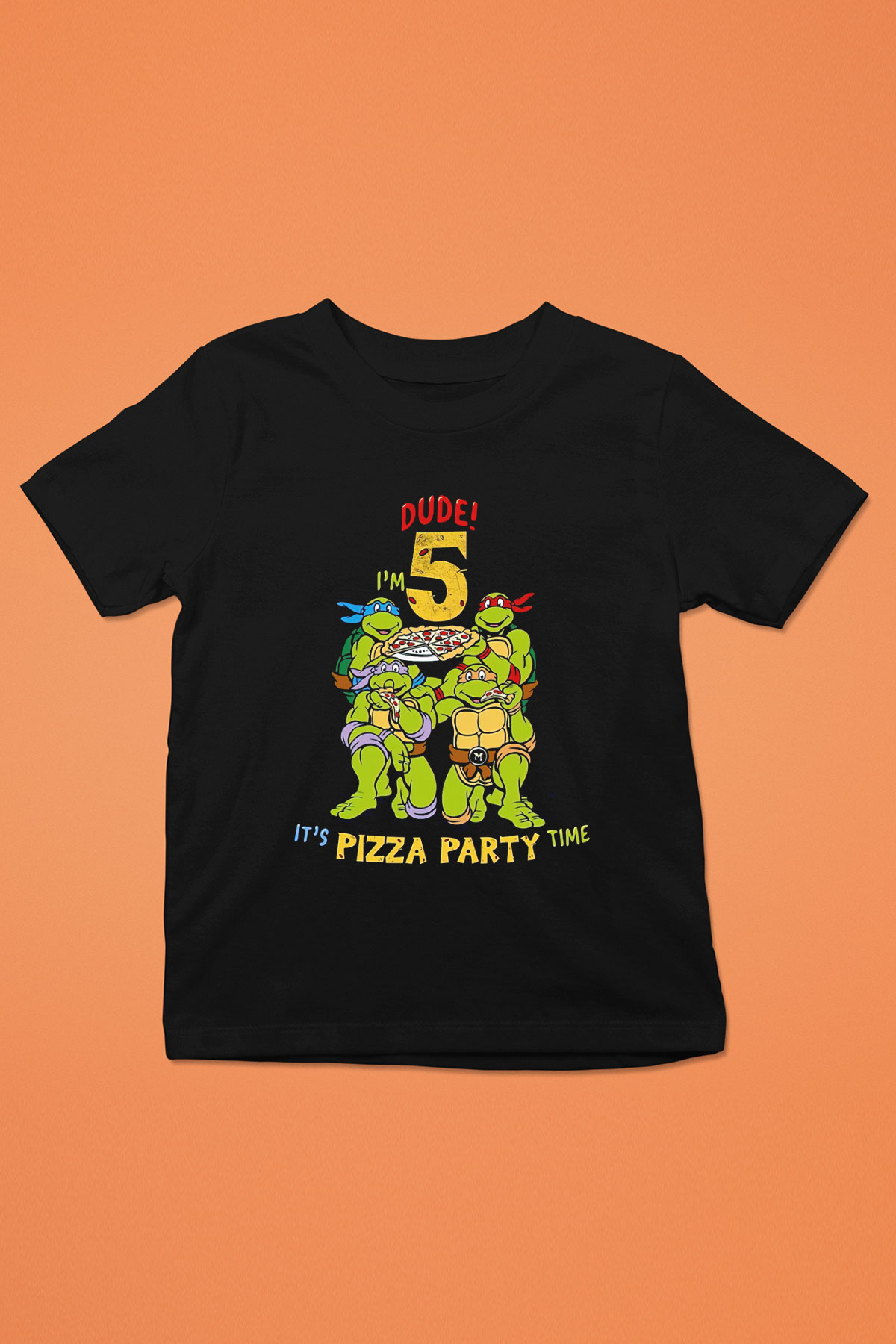Teenage Mutant Ninja Turtles Ninja Kaplumbağalar Siyah Unisex  Çocuk Tişört