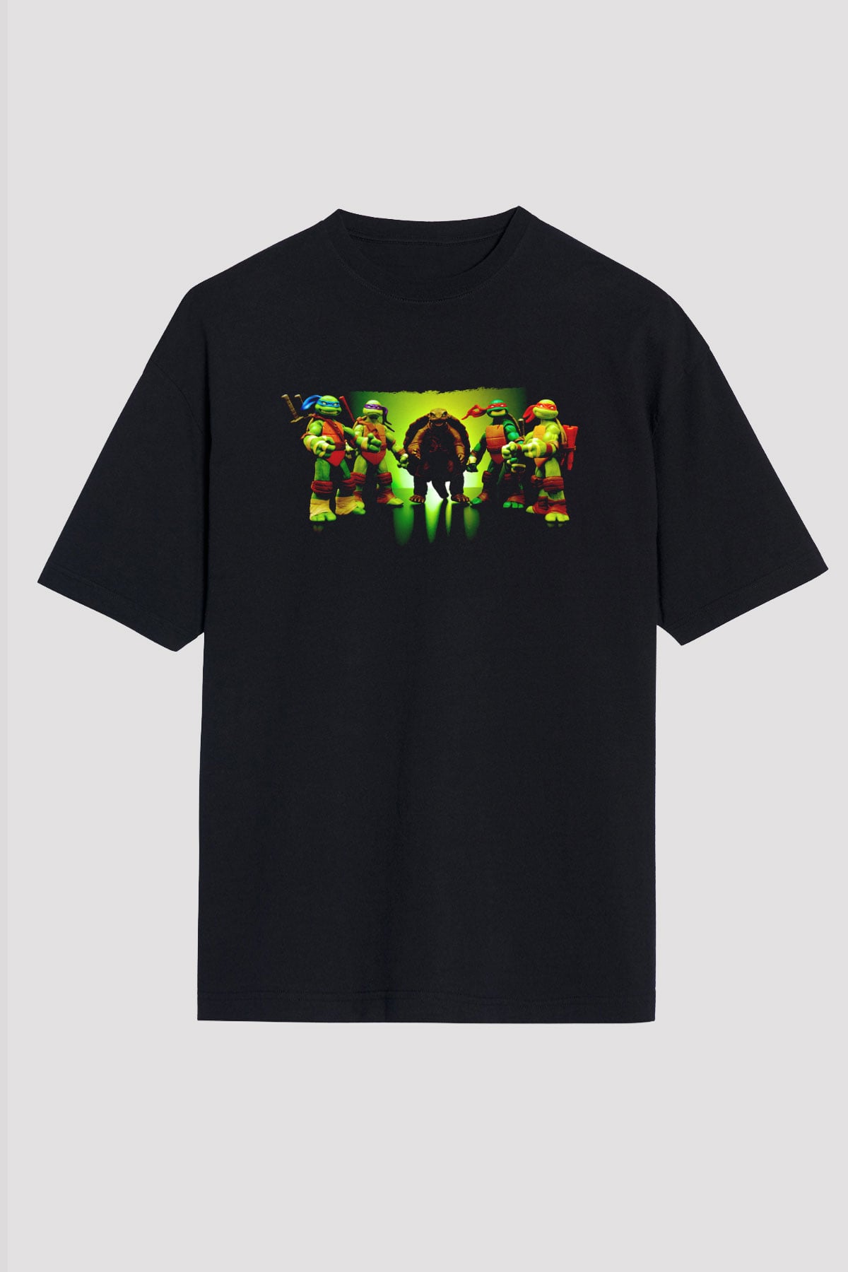 Teenage Mutant Ninja Turtles Ninja Kaplumbağalar Siyah Oversize Tişört