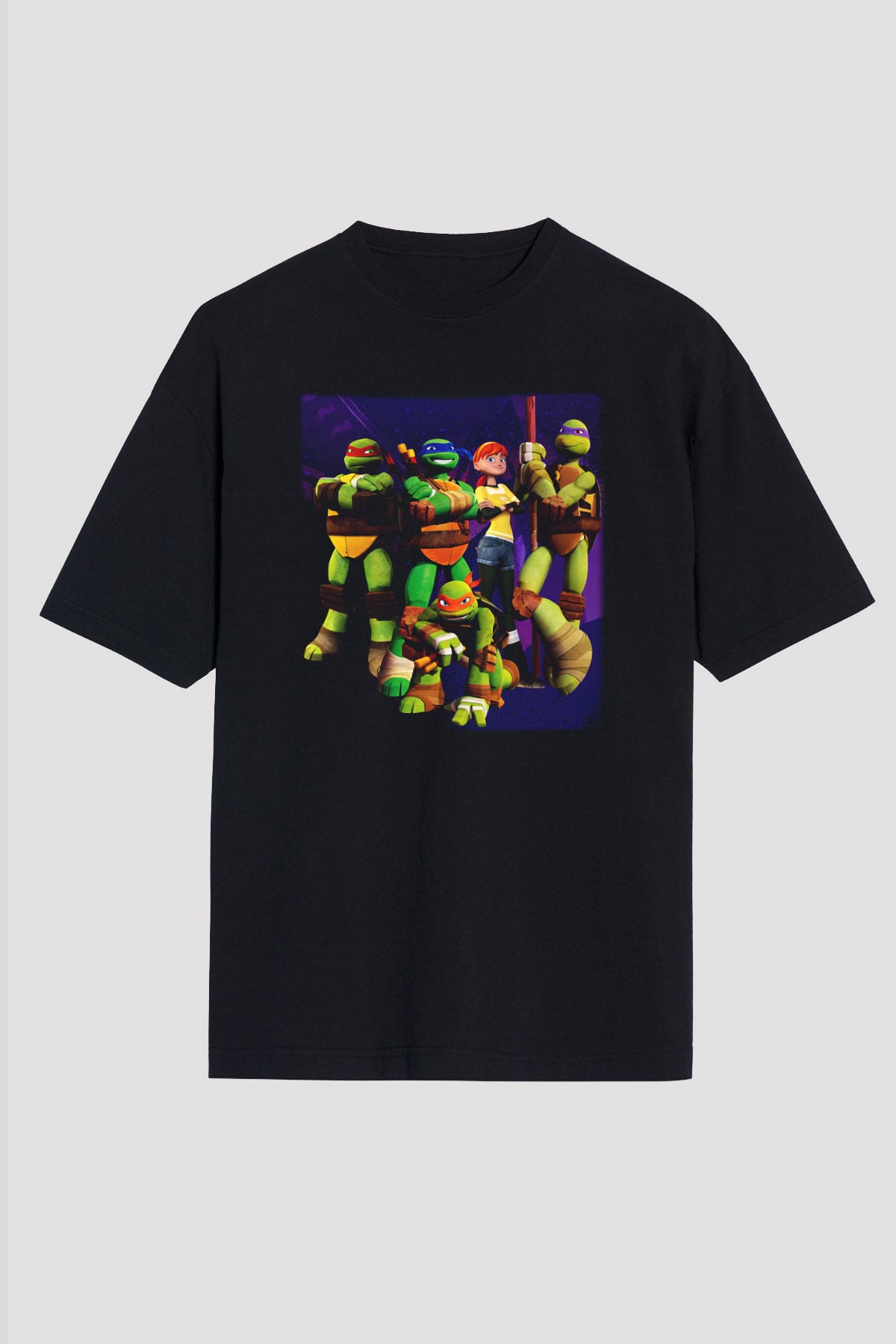 Teenage Mutant Ninja Turtles Ninja Kaplumbağalar Siyah Unisex Oversize Tişört