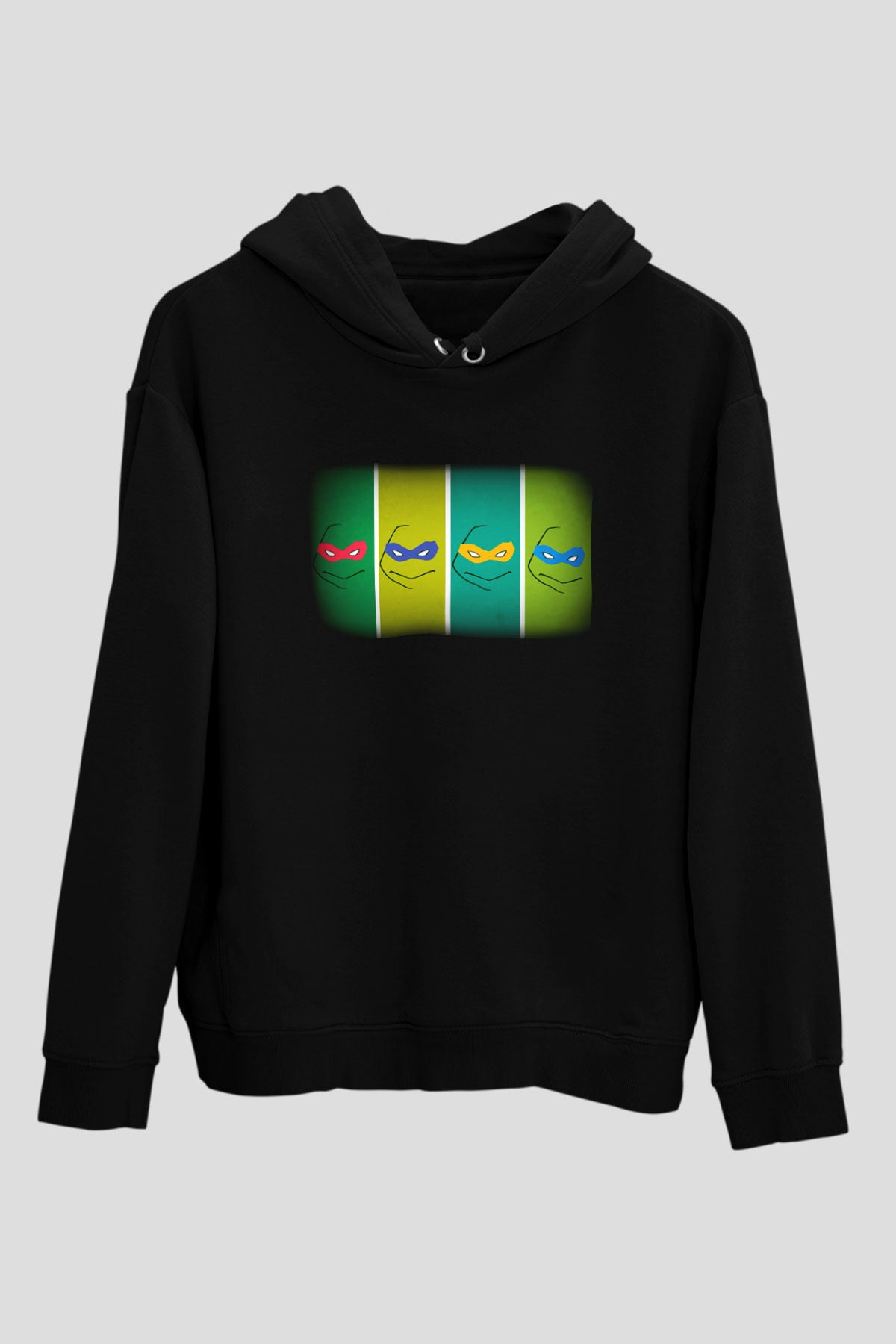 Teenage Mutant Ninja Turtles Ninja Kaplumbağalar Siyah Unisex Kapüşonlu Sweatshirt