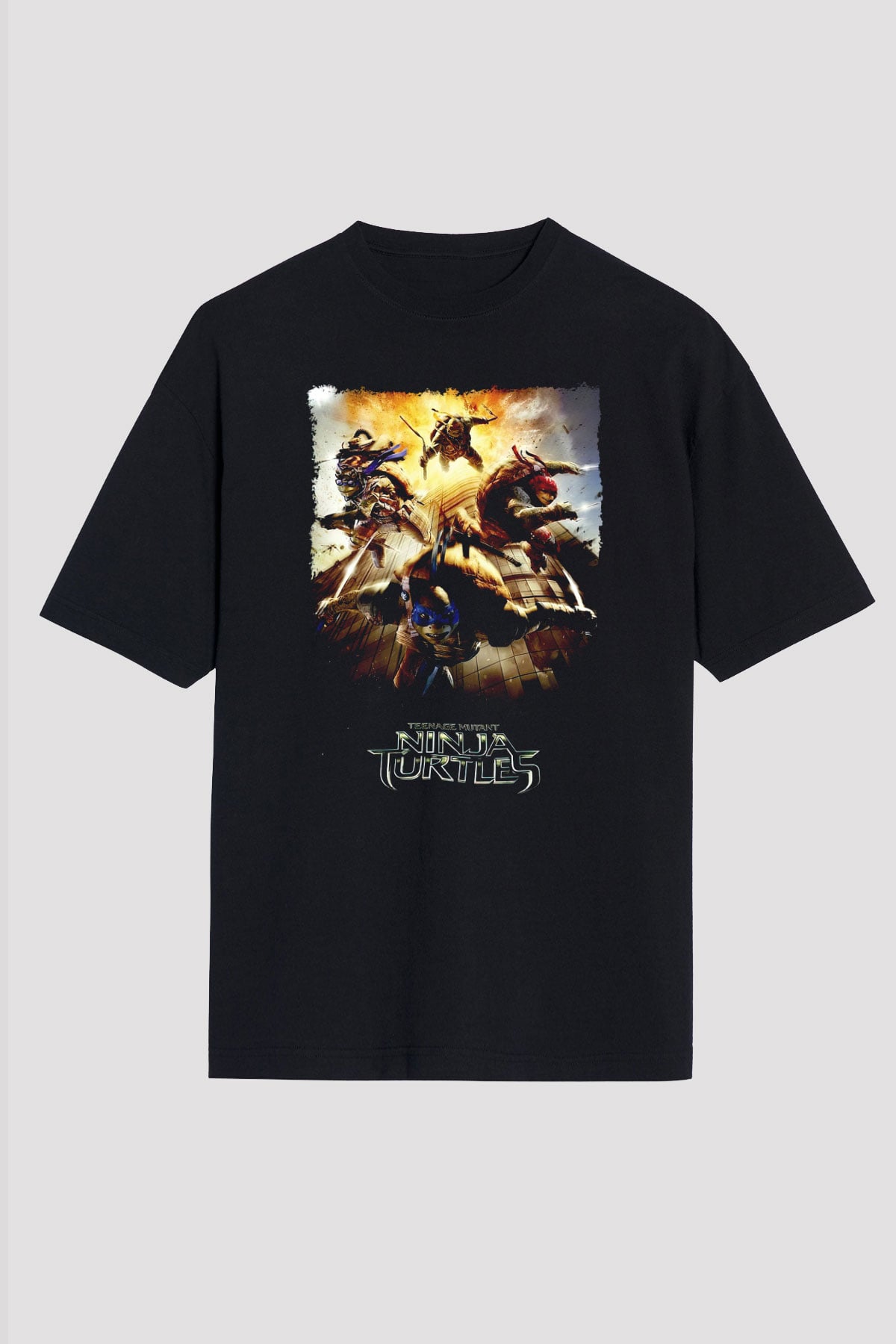 Teenage Mutant Ninja Turtles Ninja Kaplumbağalar Siyah Oversize Tişört