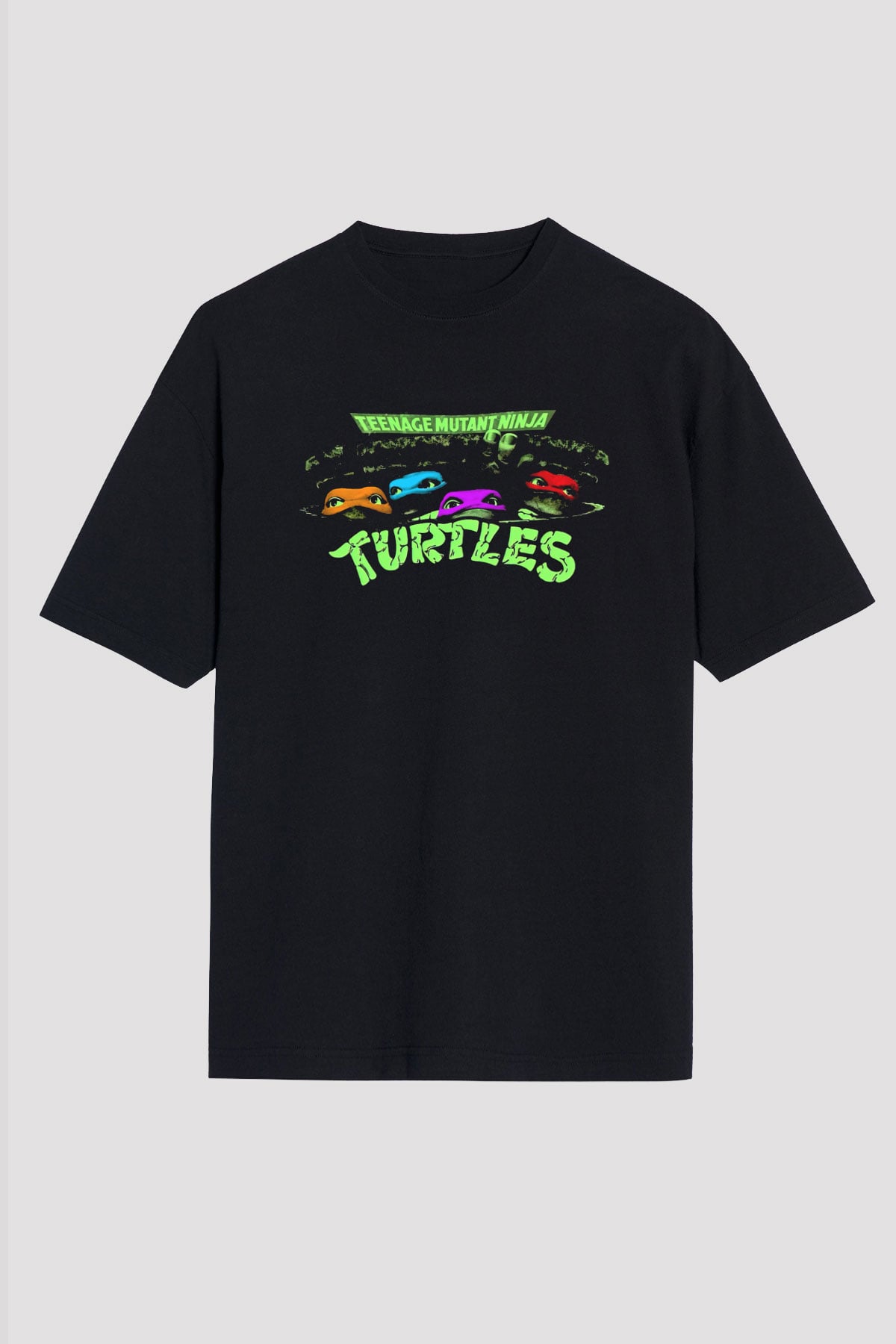 Teenage Mutant Ninja Turtles Ninja Kaplumbağalar Siyah Oversize Tişört