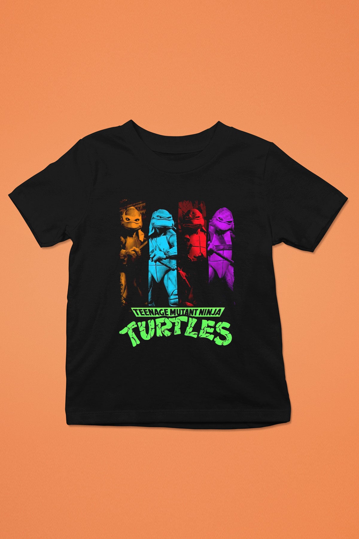 Teenage Mutant Ninja Turtles Ninja Kaplumbağalar Siyah Unisex  Çocuk Tişört