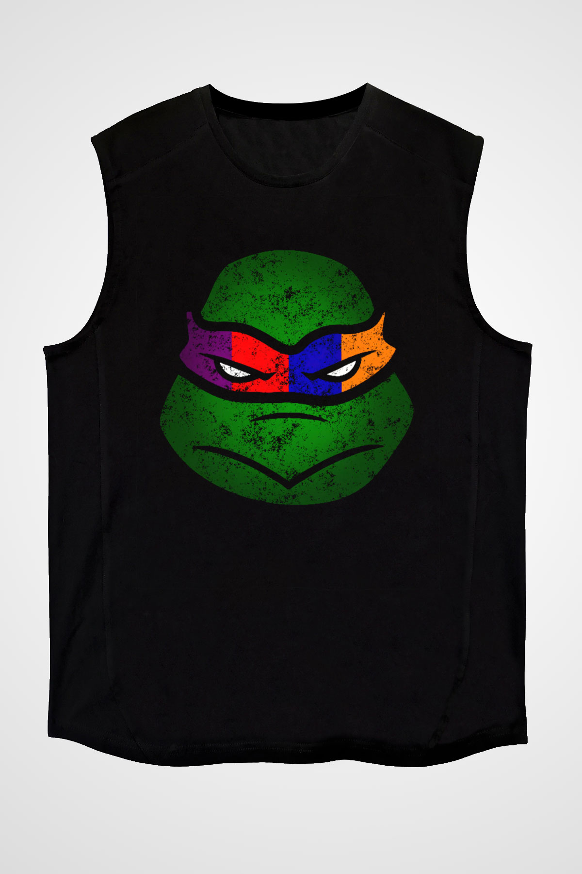 Teenage Mutant Ninja Turtles Ninja Kaplumbağalar Siyah Unisex Kolsuz Tişört