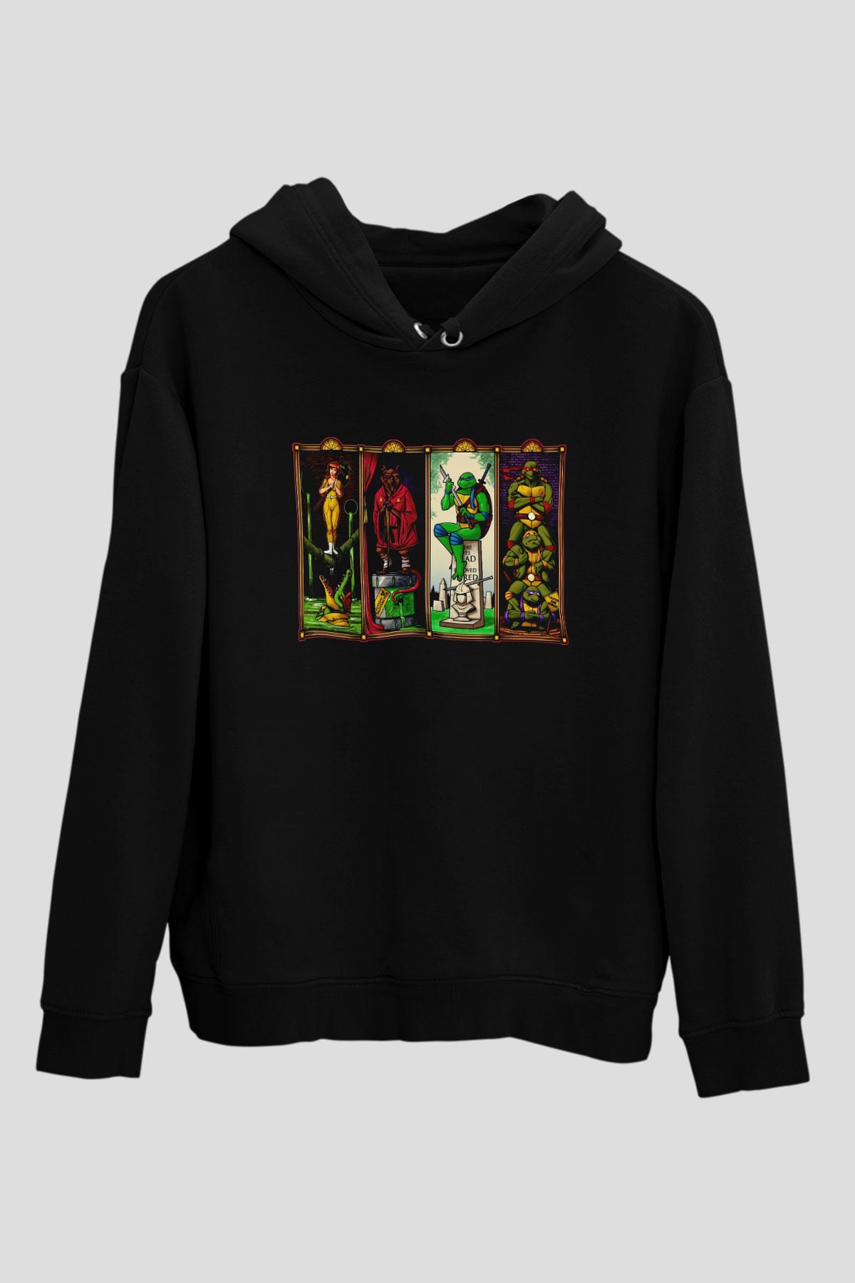 Teenage Mutant Ninja Turtles Ninja Kaplumbağalar Siyah Unisex Hoodie