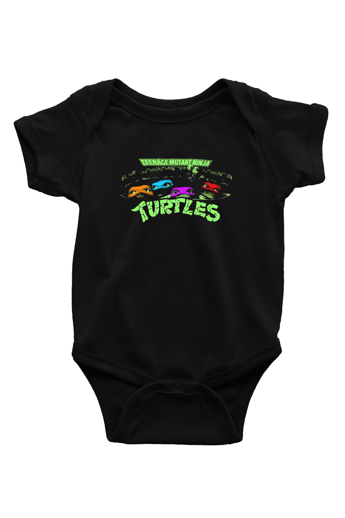 Teenage Mutant Ninja Turtles Ninja Kaplumbağalar Siyah Bebek Body - Zıbın