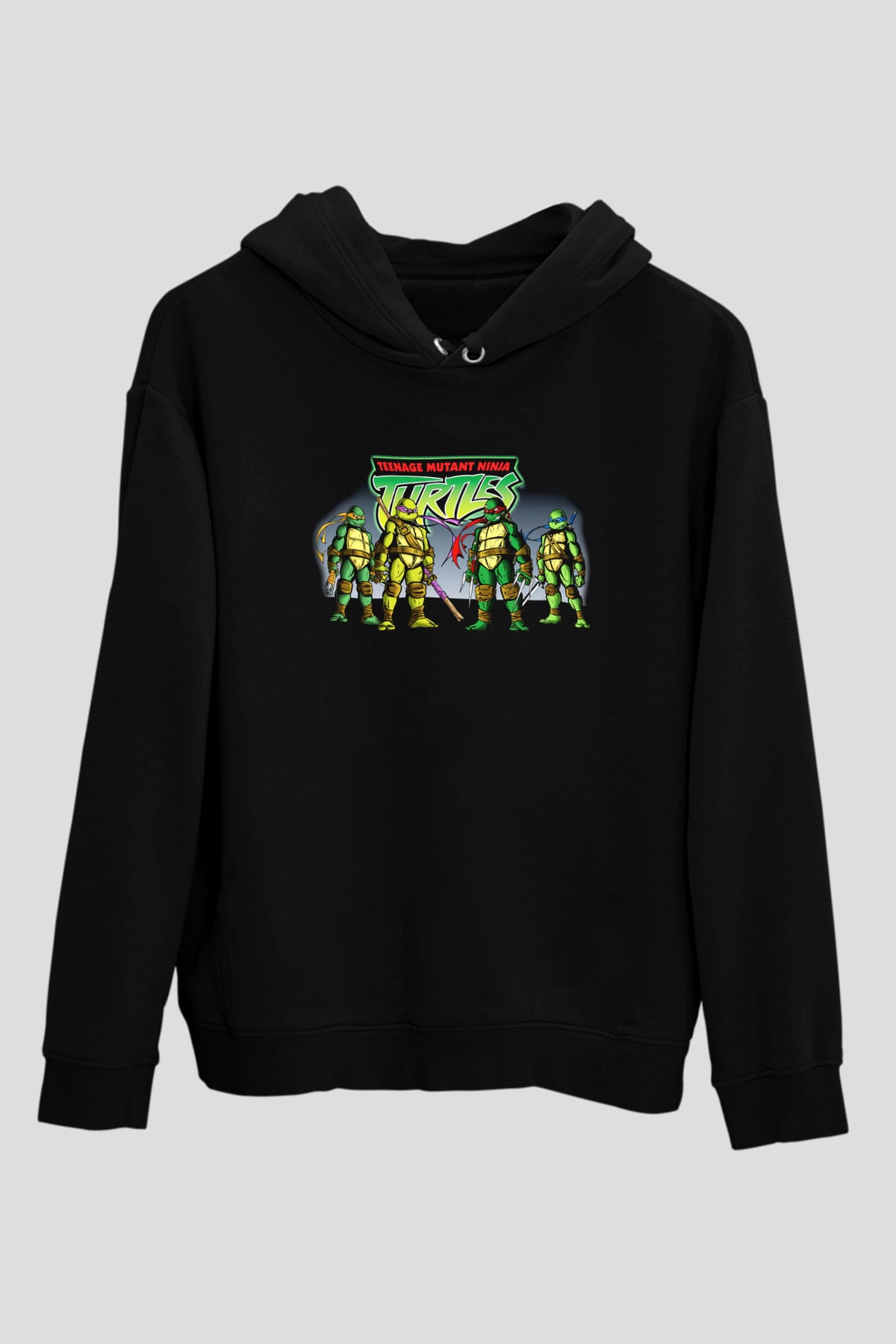 Teenage Mutant Ninja Turtles Ninja Kaplumbağalar Siyah Unisex Kapüşonlu Sweatshirt