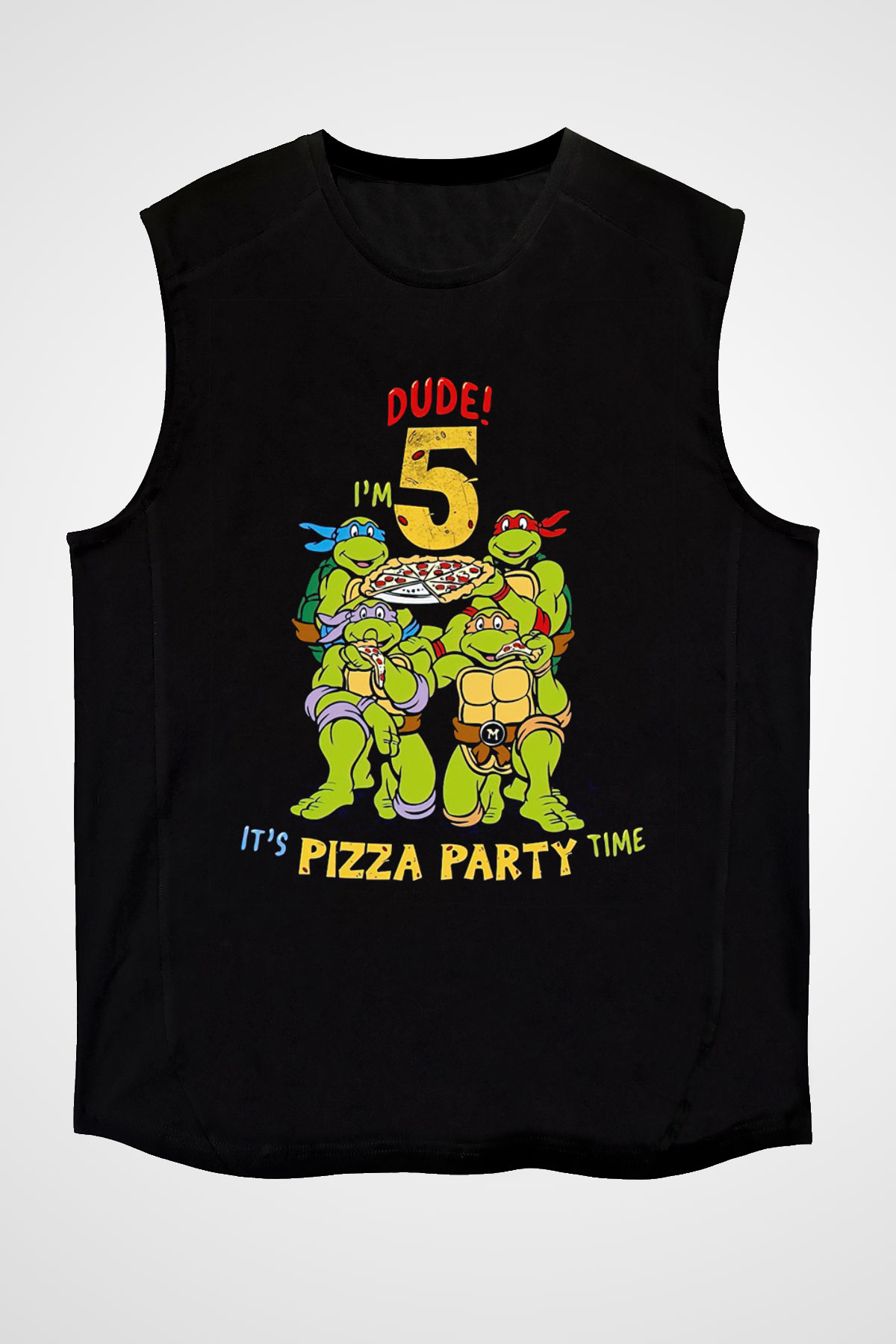 Teenage Mutant Ninja Turtles Ninja Kaplumbağalar Siyah Unisex  Kolsuz Tişört