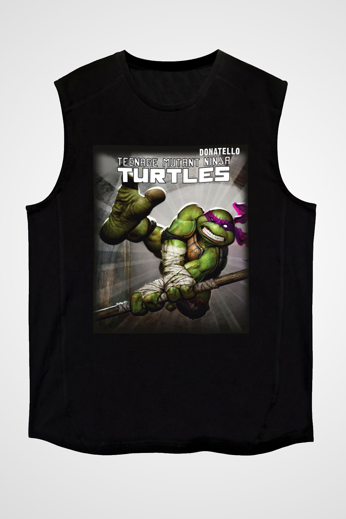 Teenage Mutant Ninja Turtles Ninja Kaplumbağalar Siyah Unisex Kolsuz Tişört