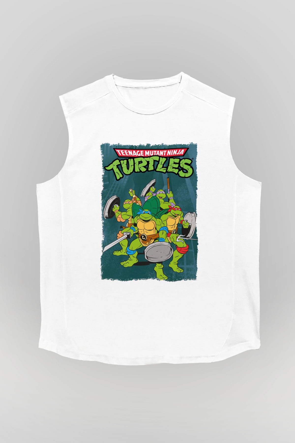 Teenage Mutant Ninja Turtles Ninja Kaplumbağalar Beyaz Unisex Kolsuz Tişört