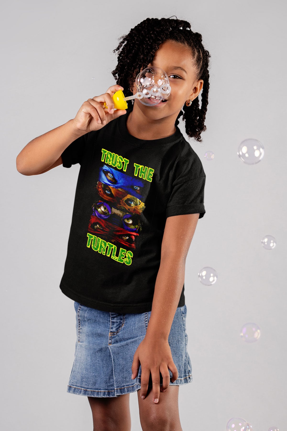 Teenage Mutant Ninja Turtles Ninja Kaplumbağalar Siyah Unisex  Çocuk Tişört
