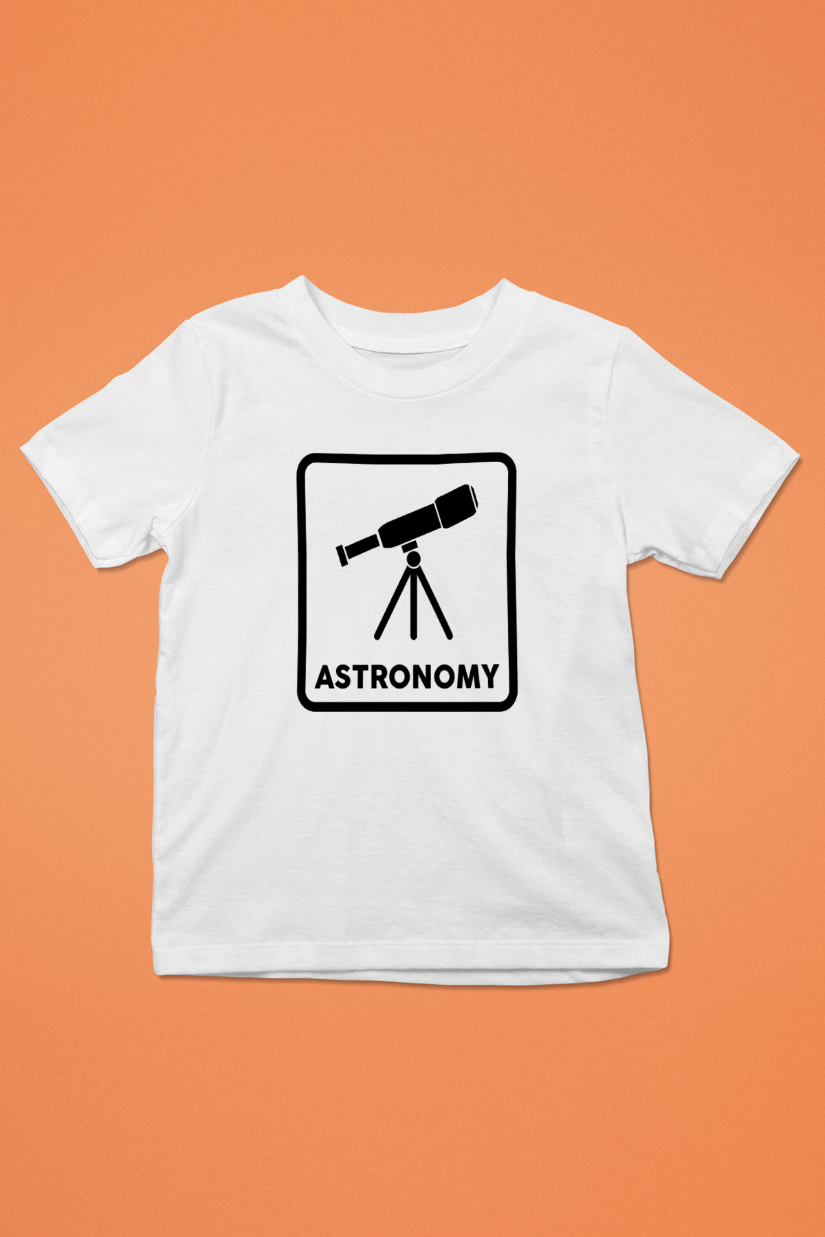 Teleskop Baskılı Unisex Beyaz Çocuk Tişörtü - Tshirt