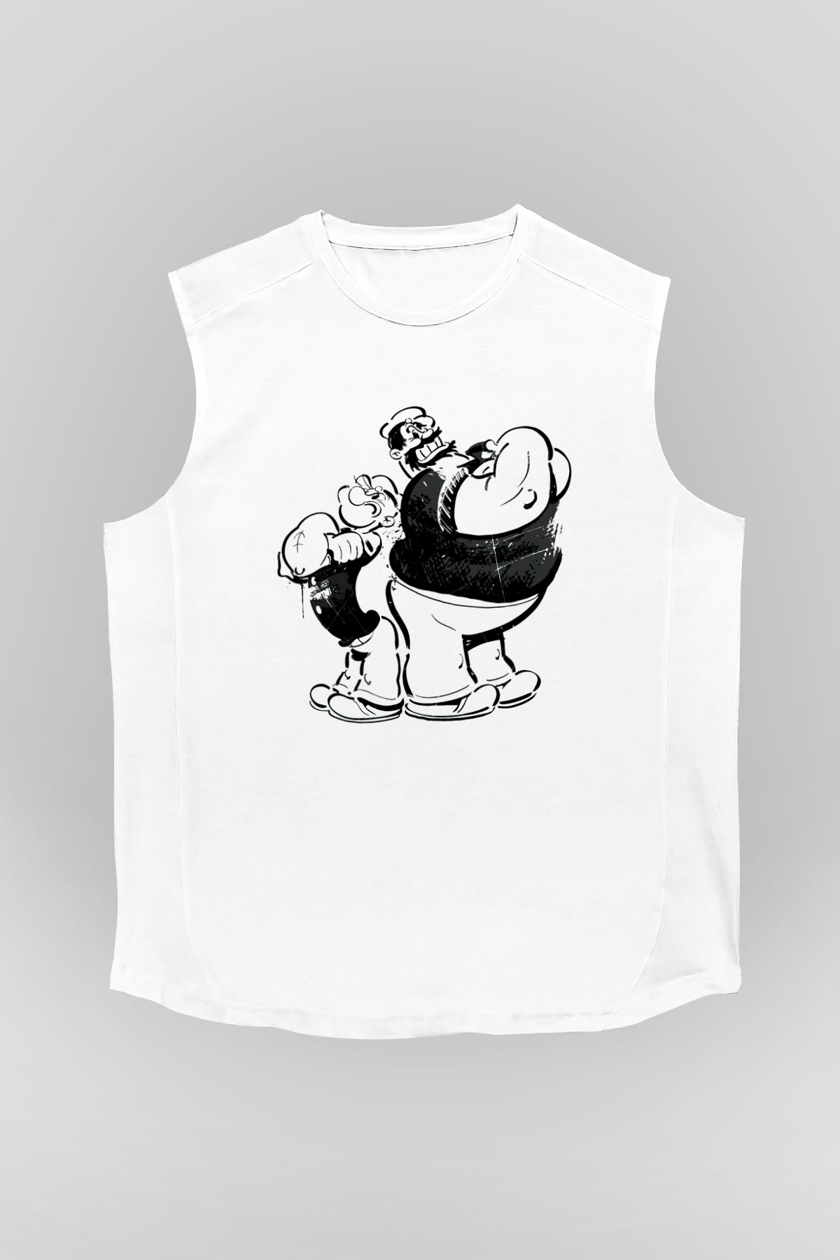 Temel Reis ve Kaba Sakal Baskılı Unisex Beyaz  Kolsuz Tişört