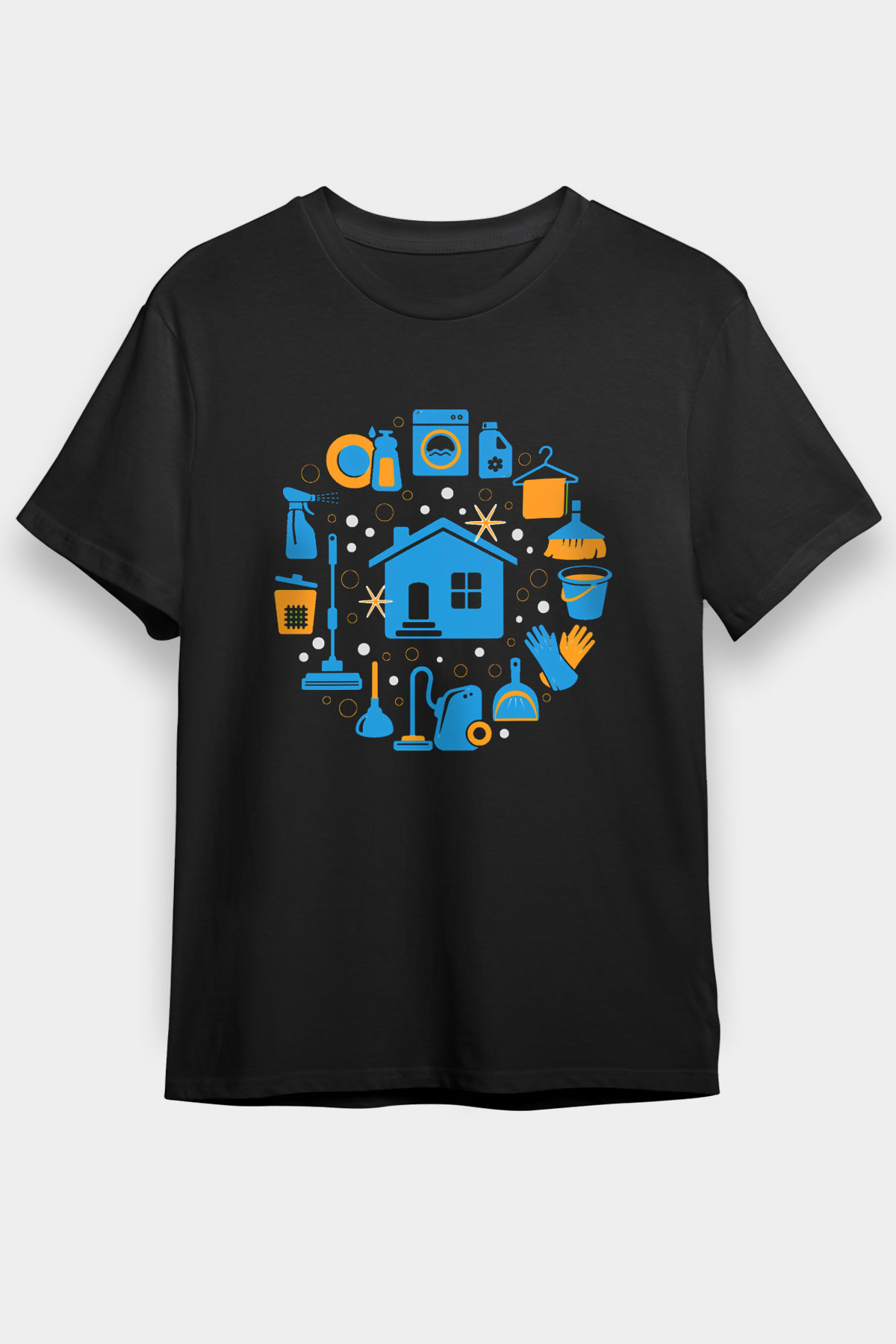 Temizlik Hizmeti Siyah Unisex Tişört T-Shirt - TişörtFabrikası