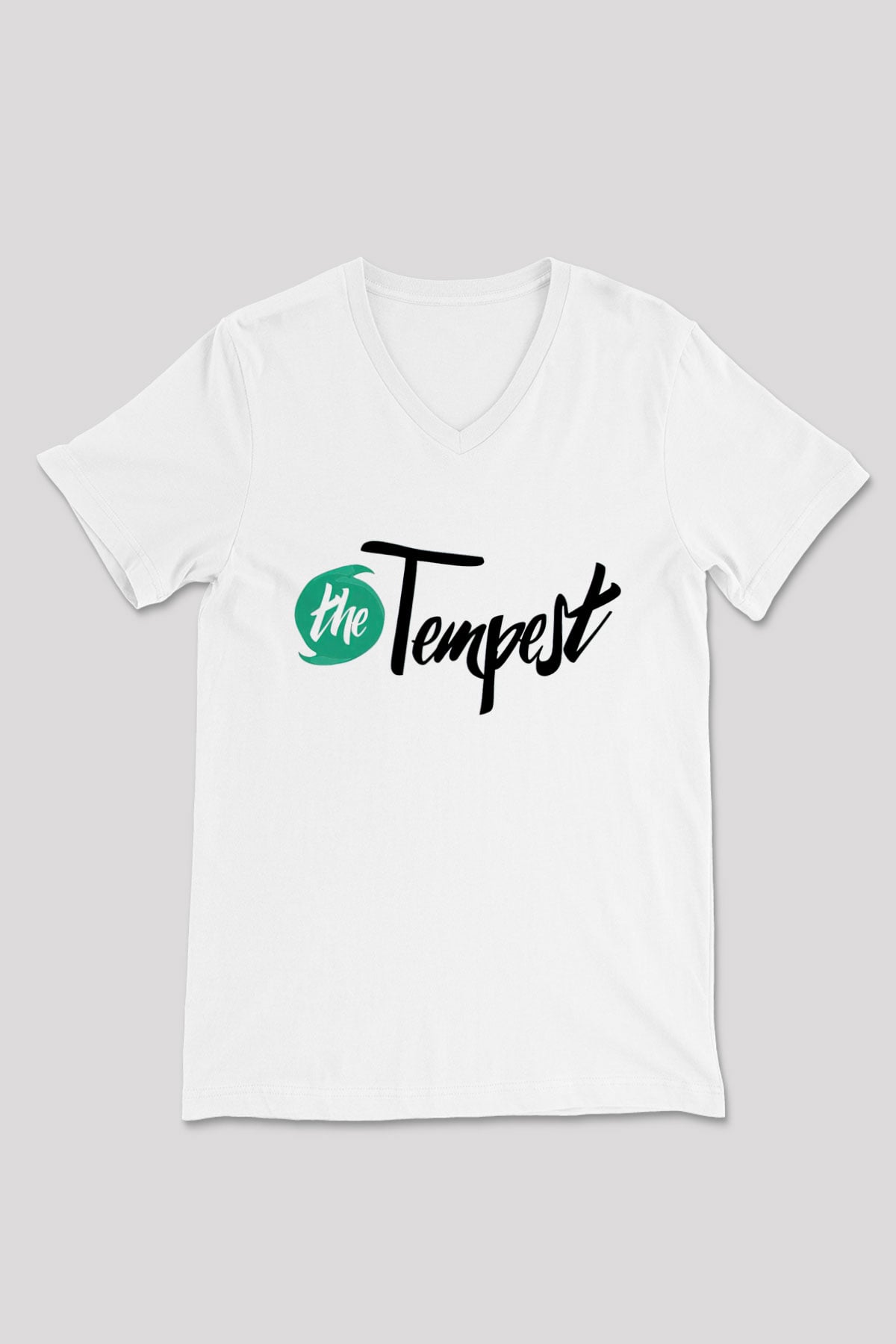 Tempest Beyaz Unisex  V Yaka Tişört