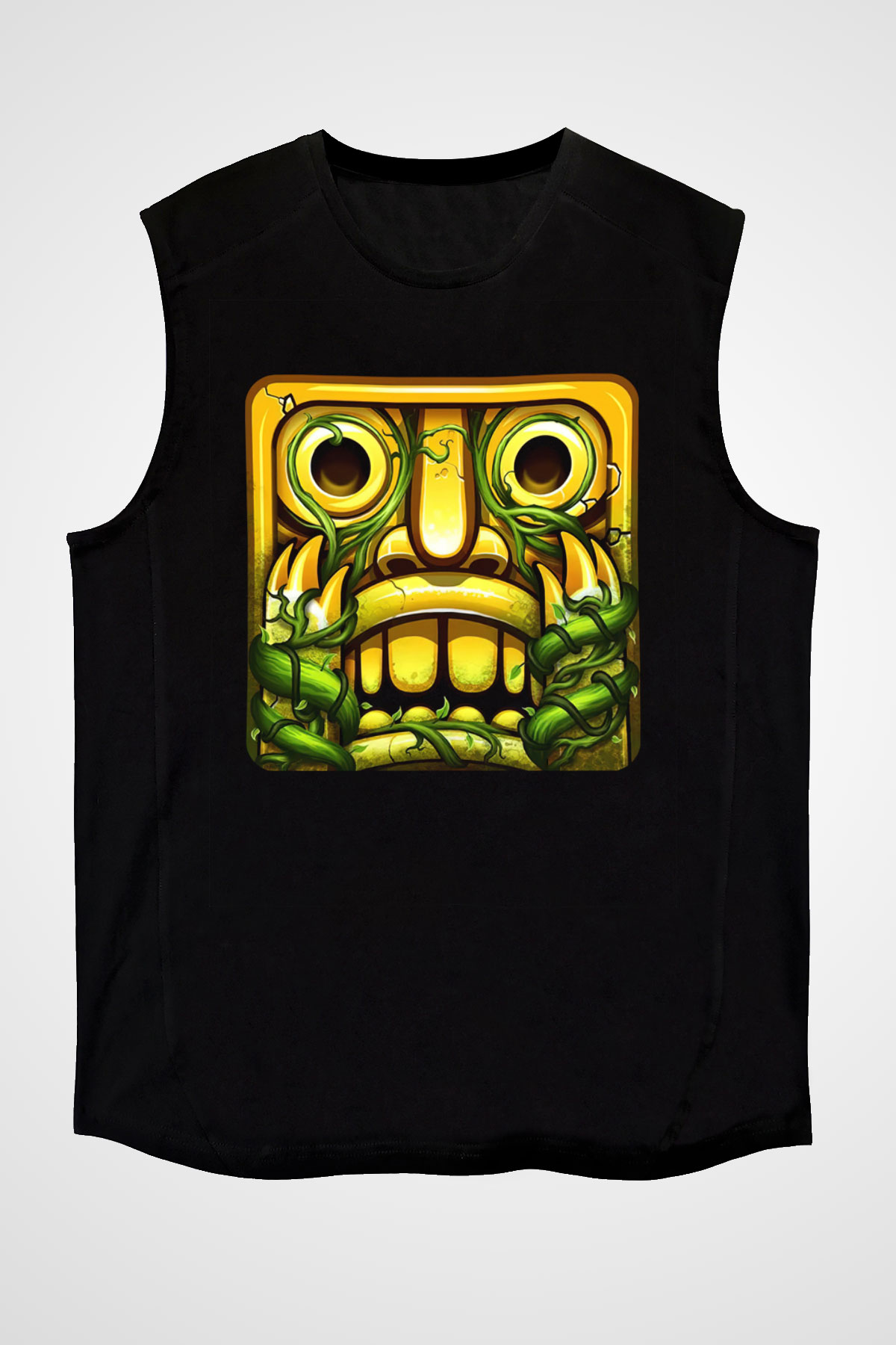 Temple Run Siyah Unisex Kolsuz Tişört
