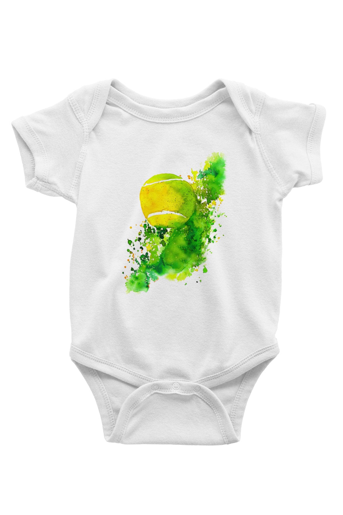 Tenis Baskılı Beyaz Unisex Bebek Body - Zıbın