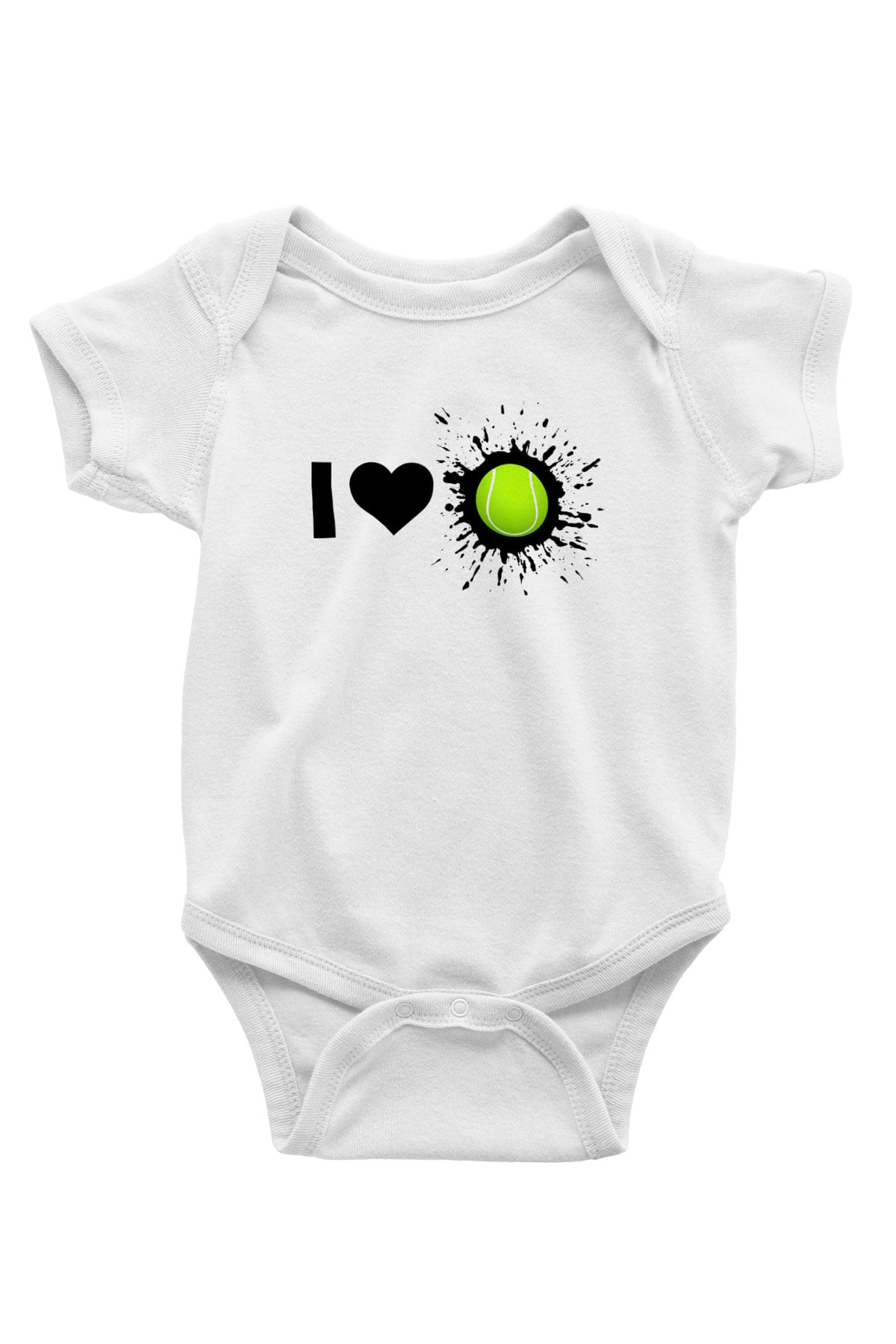 Tenis Baskılı Beyaz Unisex Bebek Body - Zıbın