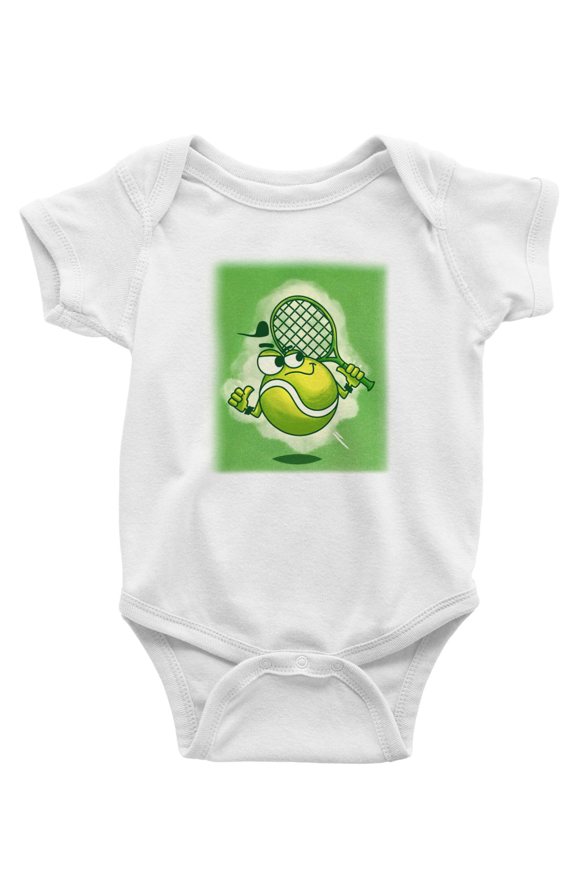 Tenis Baskılı Beyaz Unisex Bebek Body - Zıbın